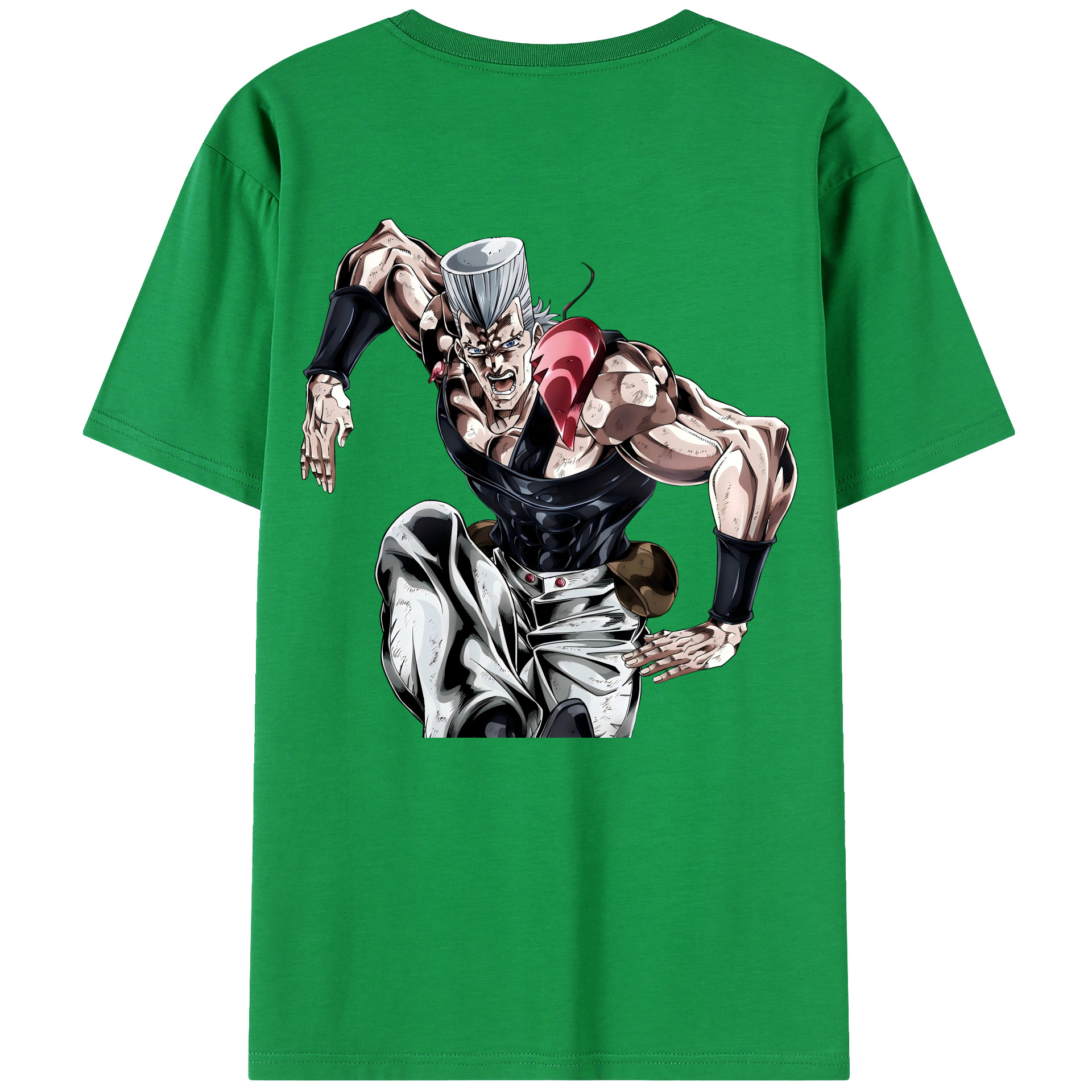 （画像用） ジョジョの奇妙な冒険 ジャン＝ピエール?ポルナレフ JoJo's Bizarre Adventure Jan Pierre Polnareff 綿100％ メンズ半袖Tシャツ（バックプリント） 通気性
