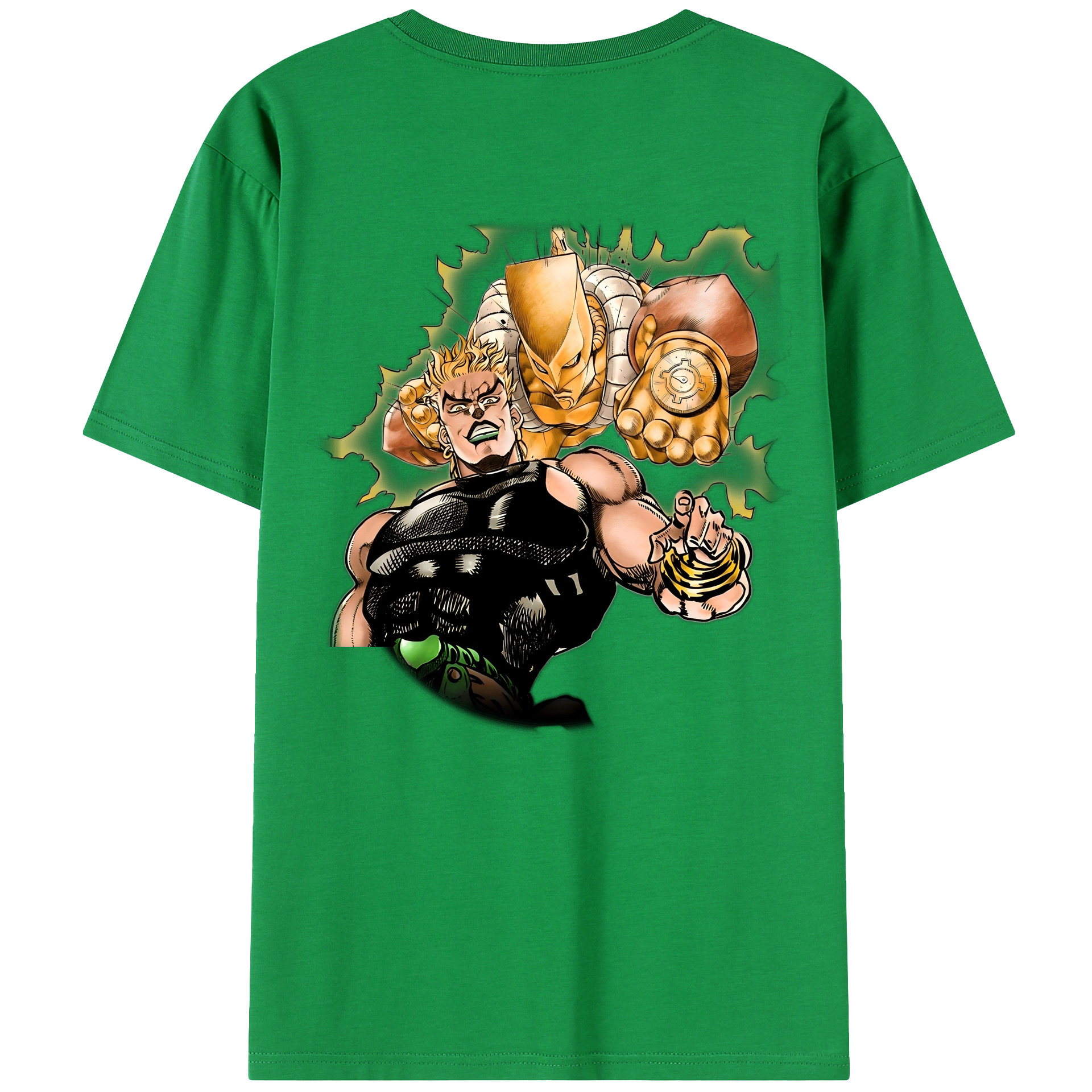 （画像用） ジョジョの奇妙な冒険 ディオ?ブランドー JoJo's Bizarre Adventure Dio Brando 綿100％ メンズ半袖Tシャツ（バックプリント） 通気性