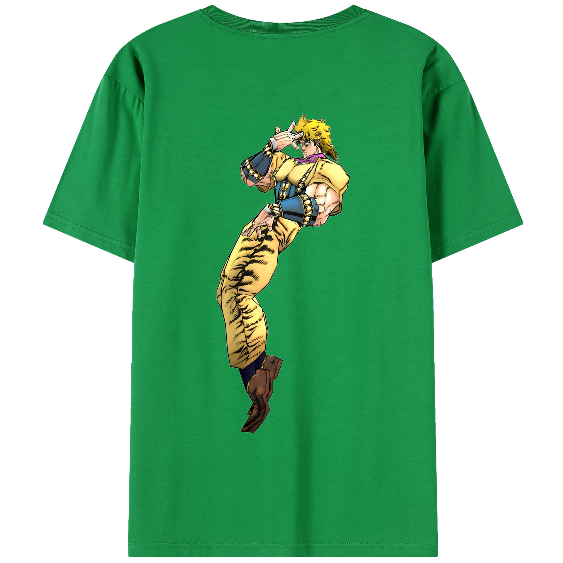 （画像用） ジョジョの奇妙な冒険 ディオ?ブランドー JoJo's Bizarre Adventure Dio Brando 綿100％ メンズ半袖Tシャツ（バックプリント） 通気性