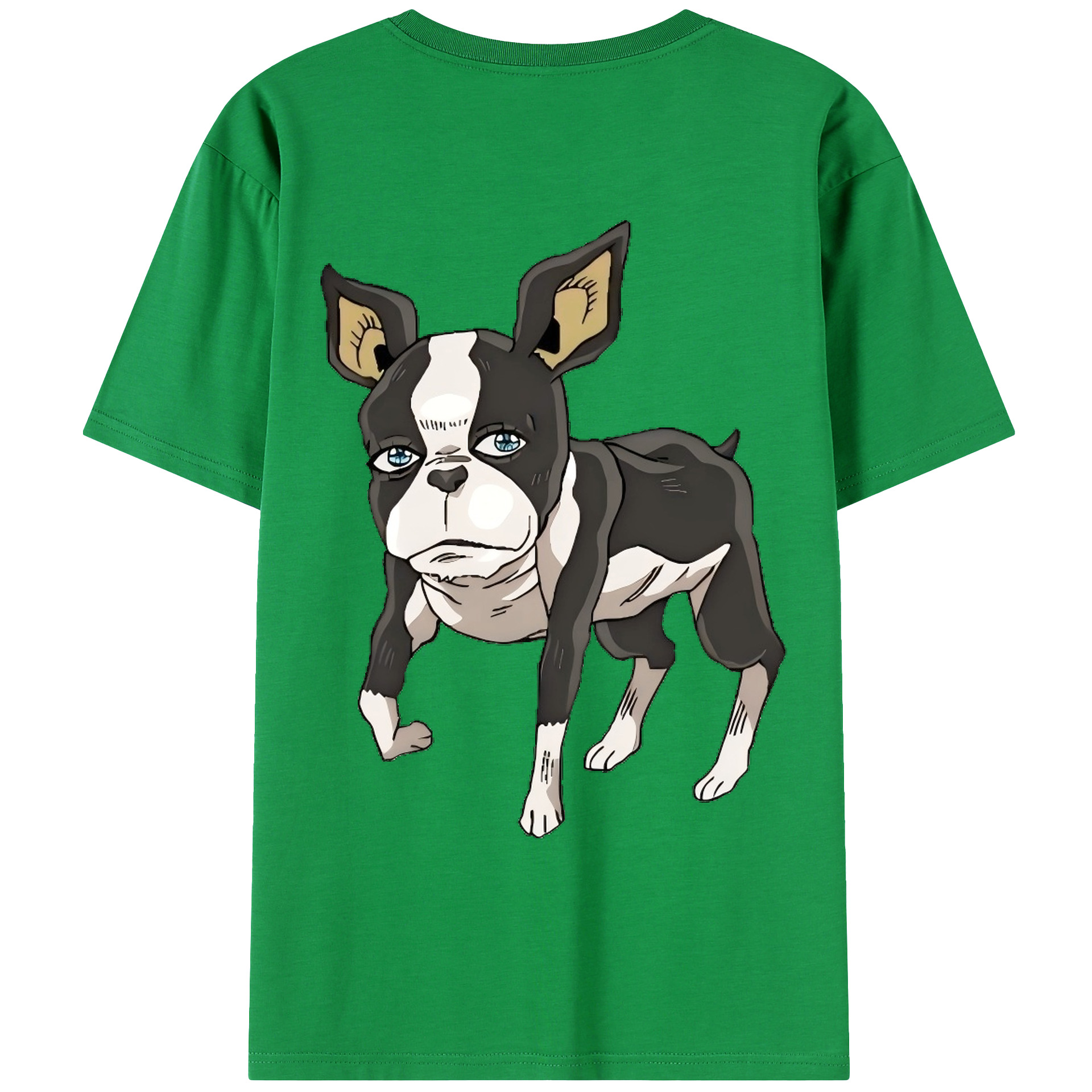 （画像用） ジョジョの奇妙な冒険 イギー JoJo's Bizarre Adventure Iggy 綿100％ メンズ半袖Tシャツ（バックプリント） 通気性
