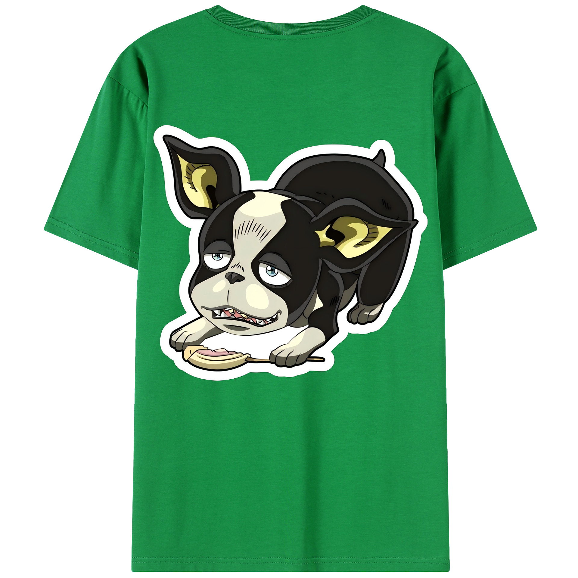 （画像用） ジョジョの奇妙な冒険 イギー JoJo's Bizarre Adventure Iggy 綿100％ メンズ半袖Tシャツ（バックプリント） 通気性