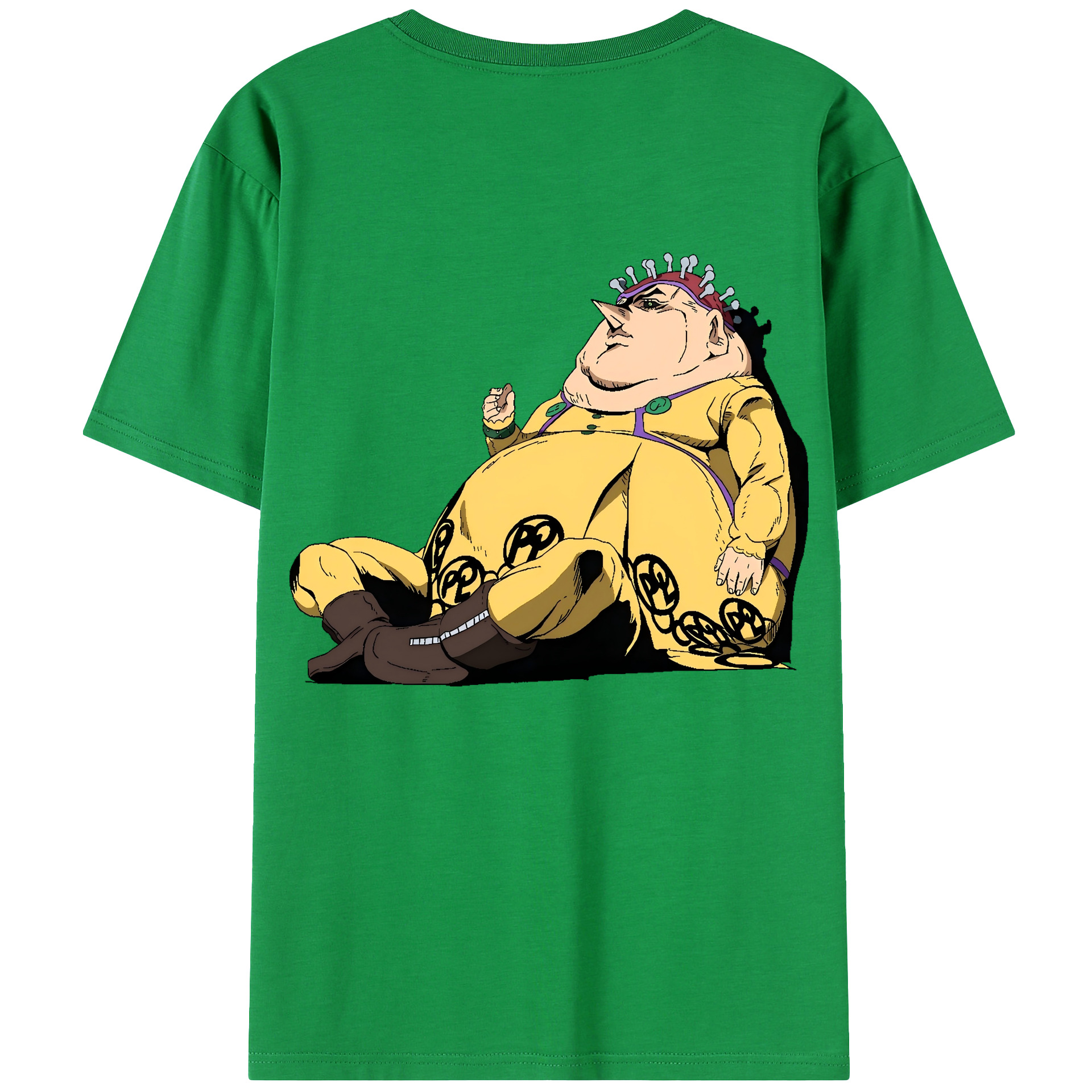 （画像用） ジョジョの奇妙な冒険 ポルポ JoJo's Bizarre Adventure Polpo 綿100％ メンズ半袖Tシャツ（バックプリント） 通気性