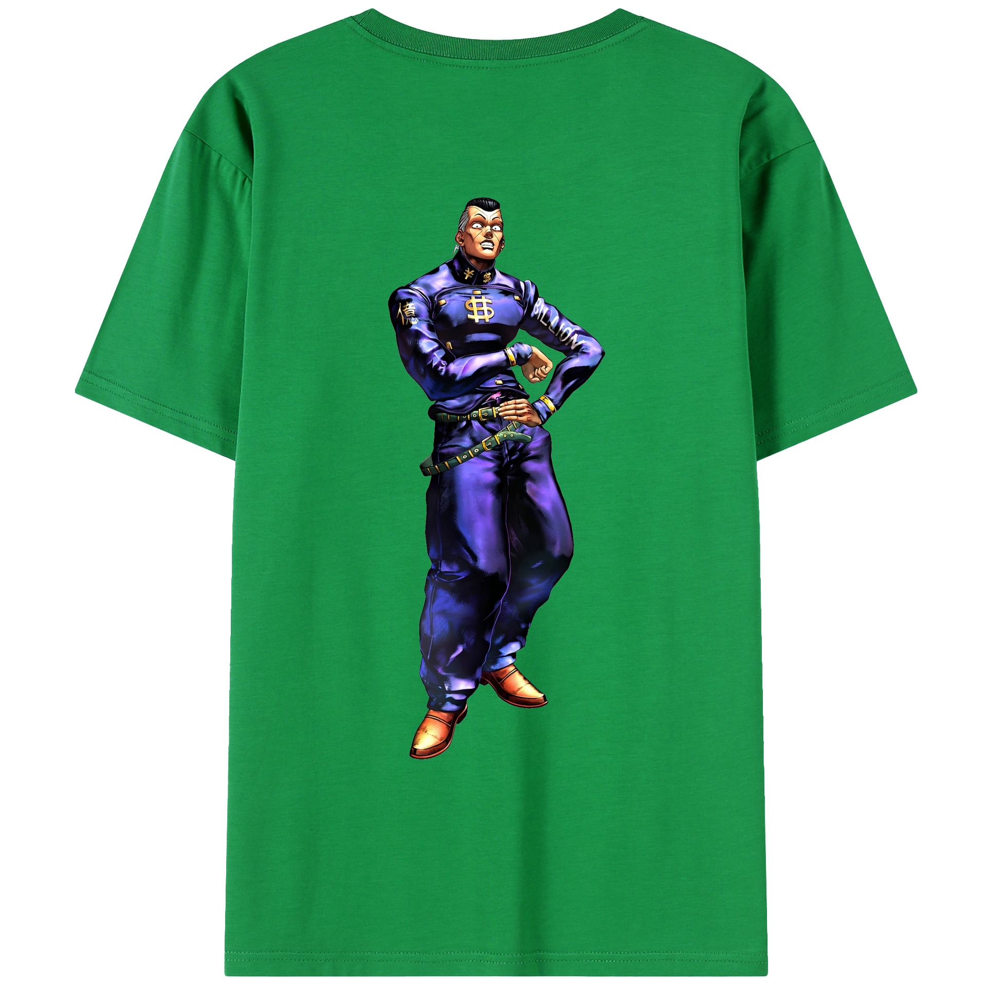 （画像用） ジョジョの奇妙な冒険 虹村億泰 にじむら おくやす JoJo's Bizarre Adventure Nijimura Okuyasu 綿100％ メンズ半袖Tシャツ（バックプリント） 通気性