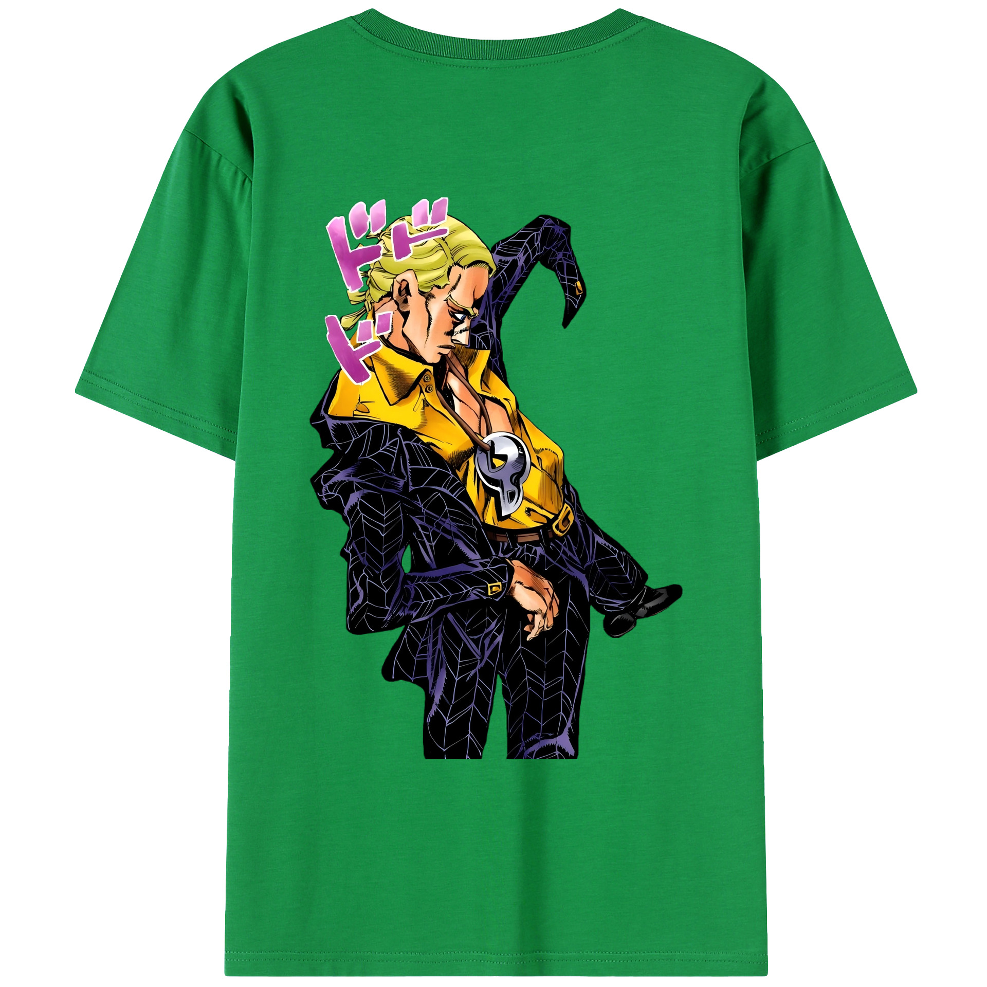 （画像用） ジョジョの奇妙な冒険 プロシュート JoJo's Bizarre Adventure Prosciutto 綿100％ メンズ半袖Tシャツ（バックプリント） 通気性