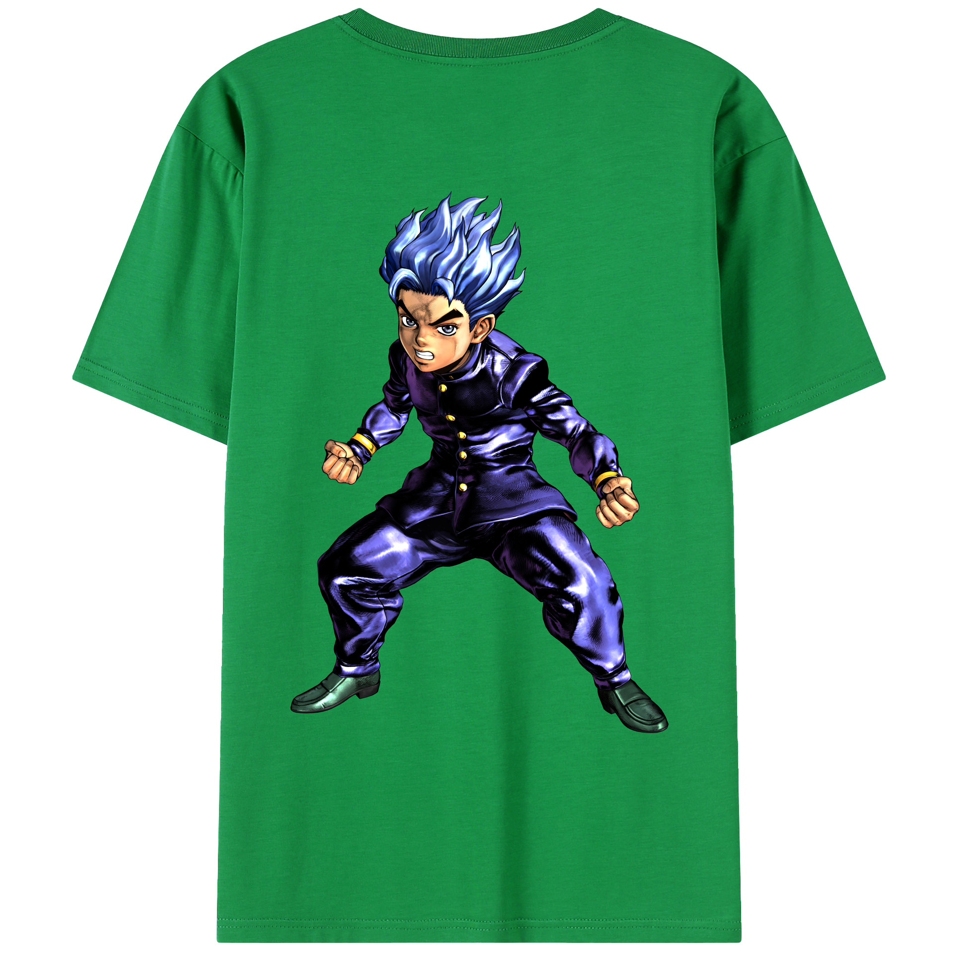 （画像用） ジョジョの奇妙な冒険 広瀨康一 JoJo's Bizarre Adventure Hirose Koichi 綿100％ メンズ半袖Tシャツ（バックプリント） 通気性