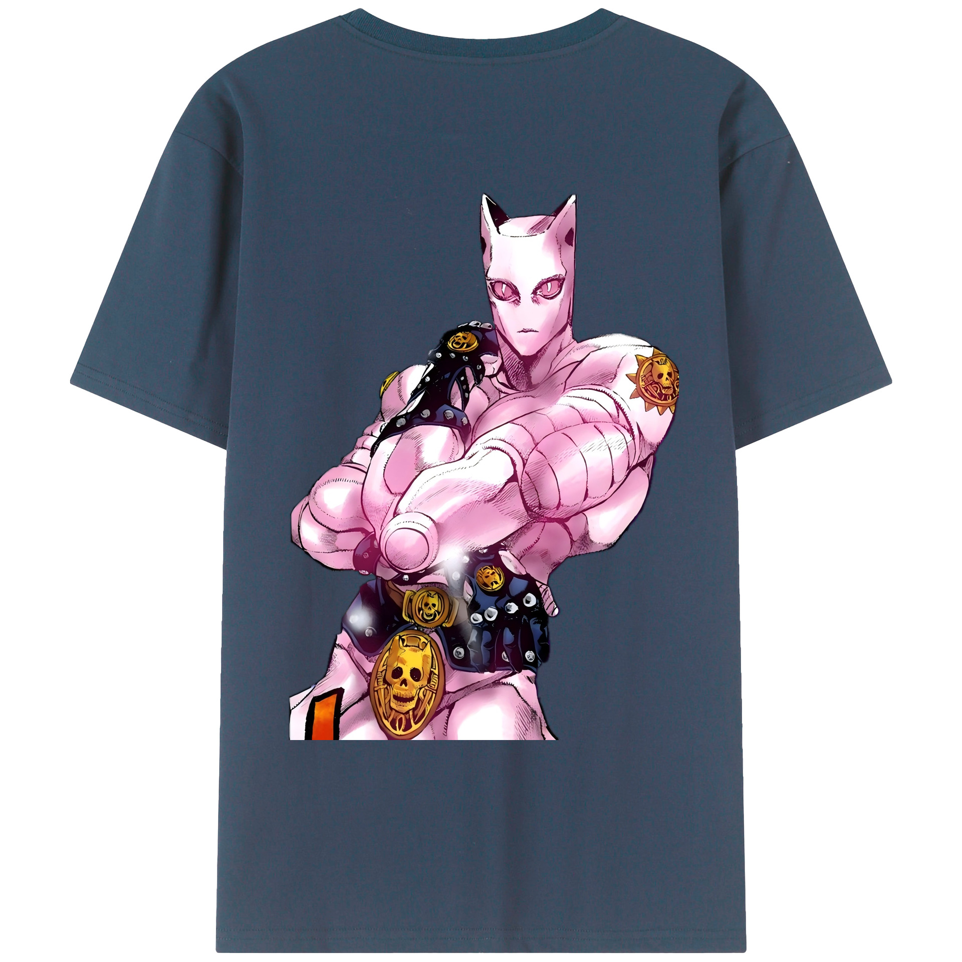 （画像用） ジョジョの奇妙な冒険 きら よしかげ JoJo's Bizarre Adventure Kira Yoshikage 綿100％ メンズ半袖Tシャツ（バックプリント） 通気性