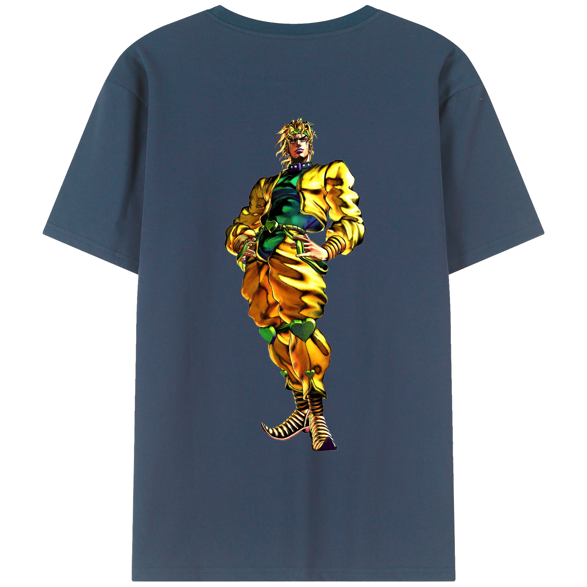 （画像用） ジョジョの奇妙な冒険 ディオ?ブランドー JoJo's Bizarre Adventure Dio Brando 綿100％ メンズ半袖Tシャツ（バックプリント） 通気性