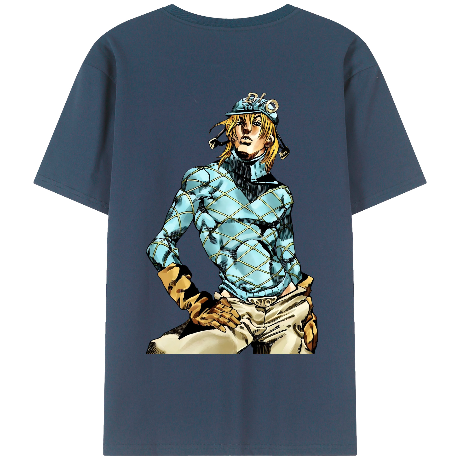 （画像用） ジョジョの奇妙な冒険 ディオ?ブランドー JoJo's Bizarre Adventure Dio Brando 綿100％ メンズ半袖Tシャツ（バックプリント） 通気性