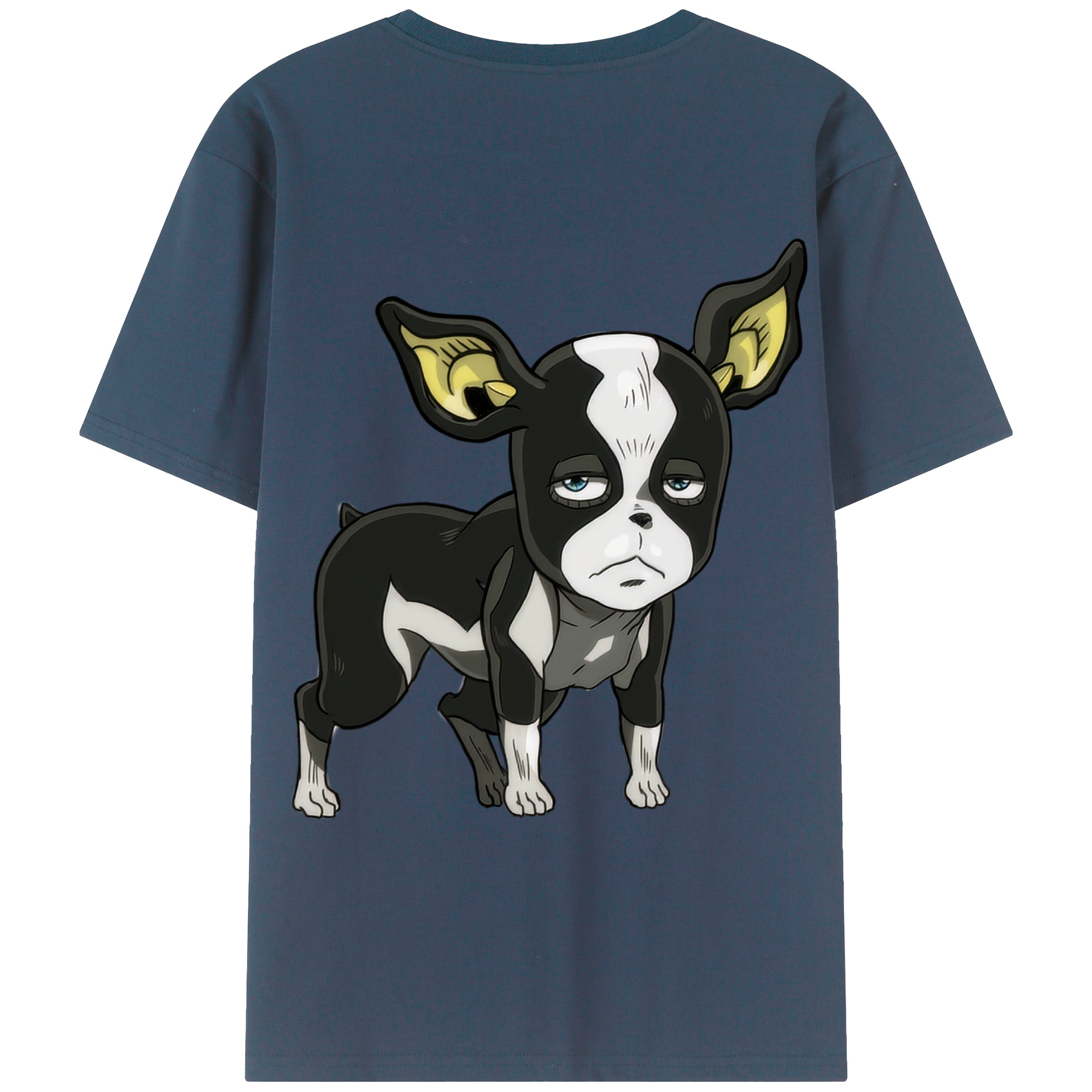 （画像用） ジョジョの奇妙な冒険 イギー JoJo's Bizarre Adventure Iggy 綿100％ メンズ半袖Tシャツ（バックプリント） 通気性