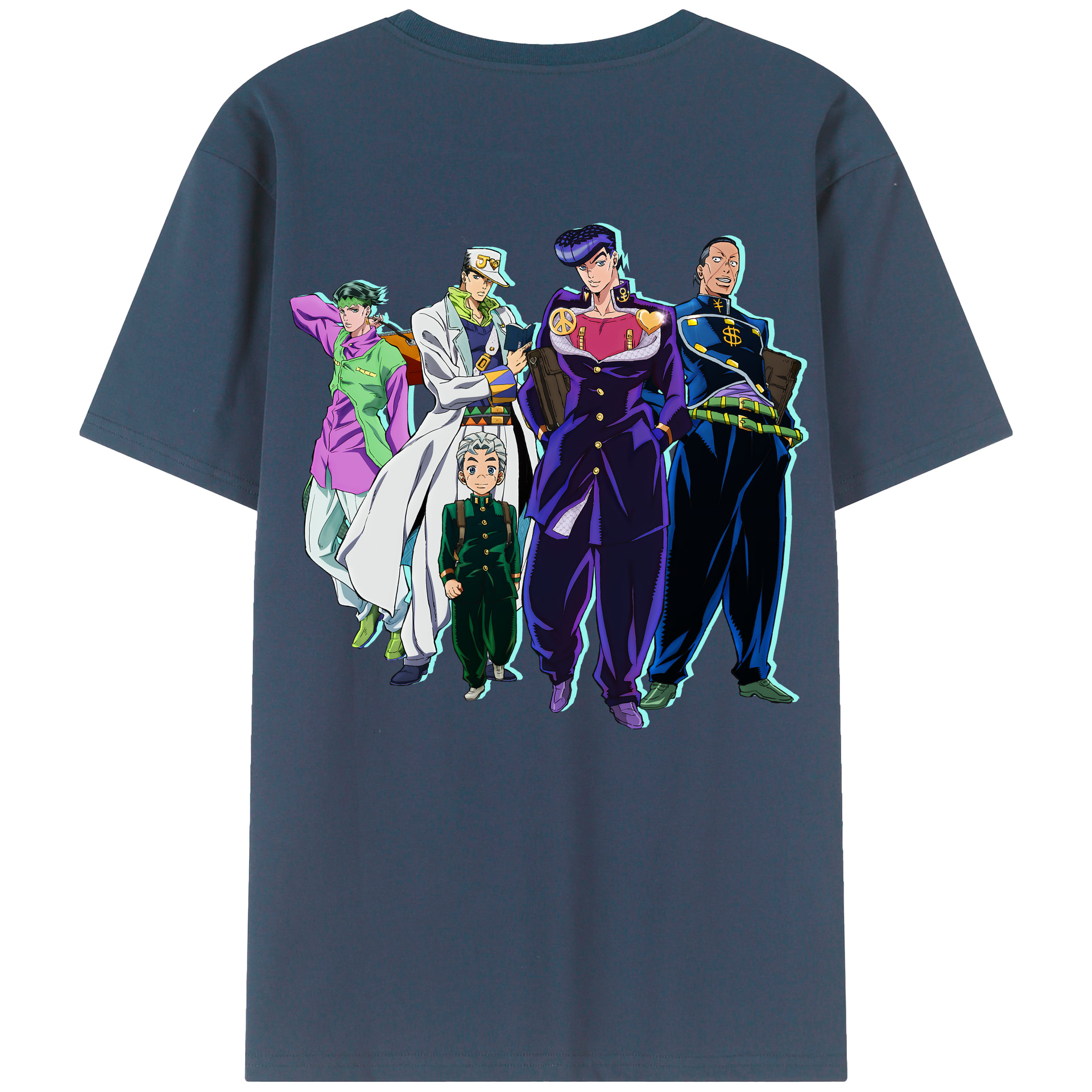 （画像用） ジョジョの奇妙な冒険 JoJo's Bizarre Adventure 綿100％ メンズ半袖Tシャツ（バックプリント） 通気性