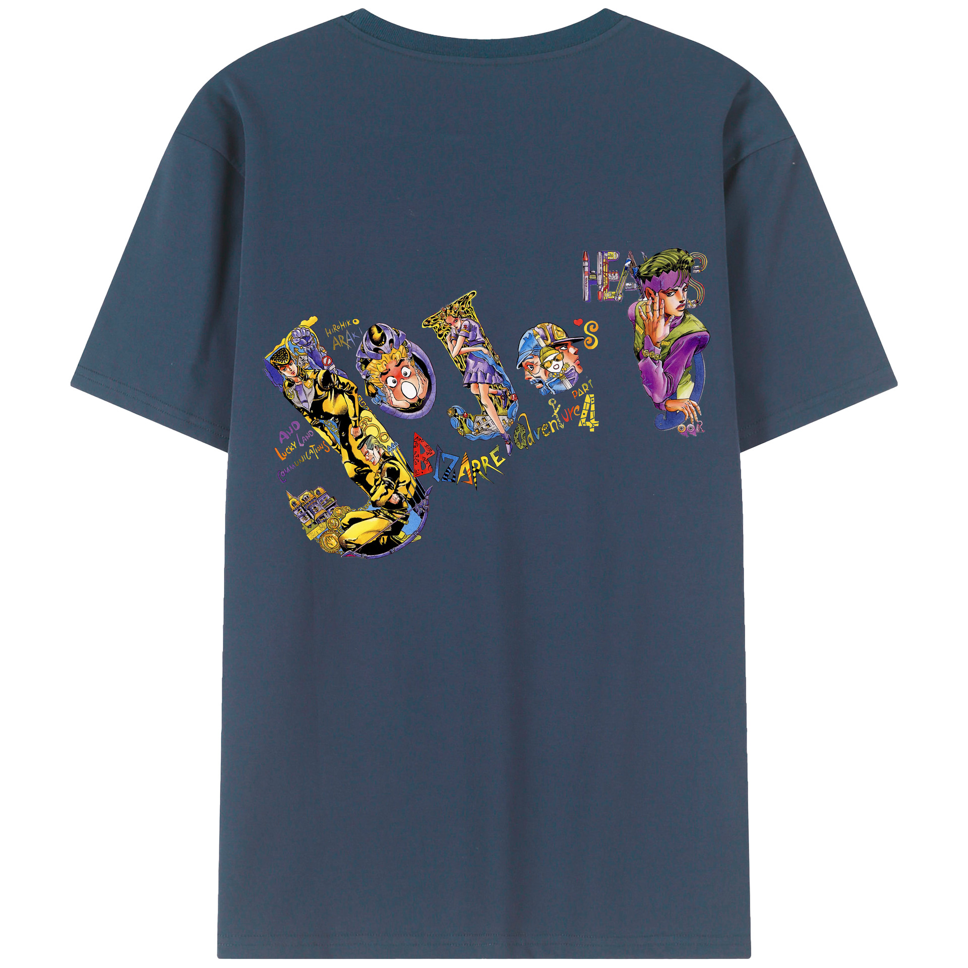 （画像用） ジョジョの奇妙な冒険 JoJo's Bizarre Adventure 綿100％ メンズ半袖Tシャツ（バックプリント） 通気性