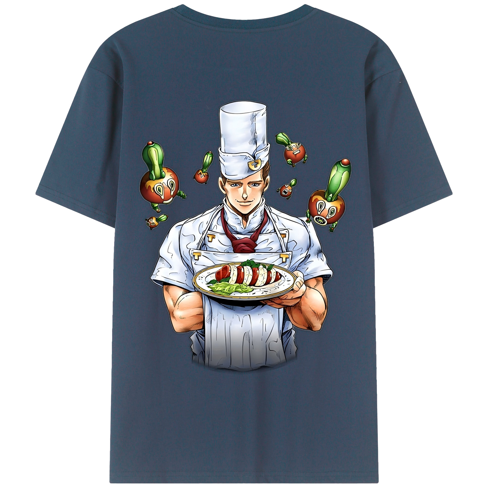 （画像用） ジョジョの奇妙な冒険 Tonio Trussardi JoJo's Bizarre Adventure トニオ?トラッサルディ 綿100％ メンズ半袖Tシャツ（バックプリント） 通気性