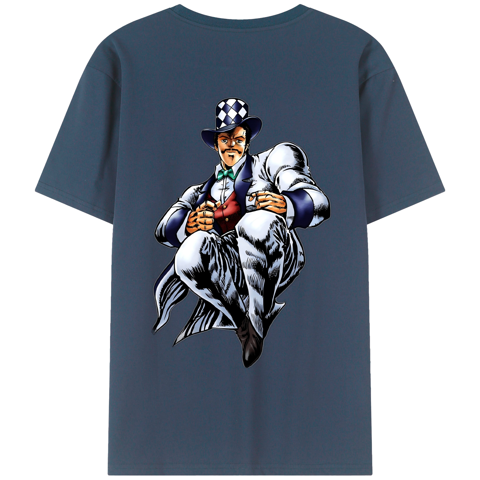 （画像用） ジョジョの奇妙な冒険 ウィル?アントニオ?ツェペリ JoJo's Bizarre Adventure Will Anthonio Zeppeli 綿100％ メンズ半袖Tシャツ（バックプリント） 通気性