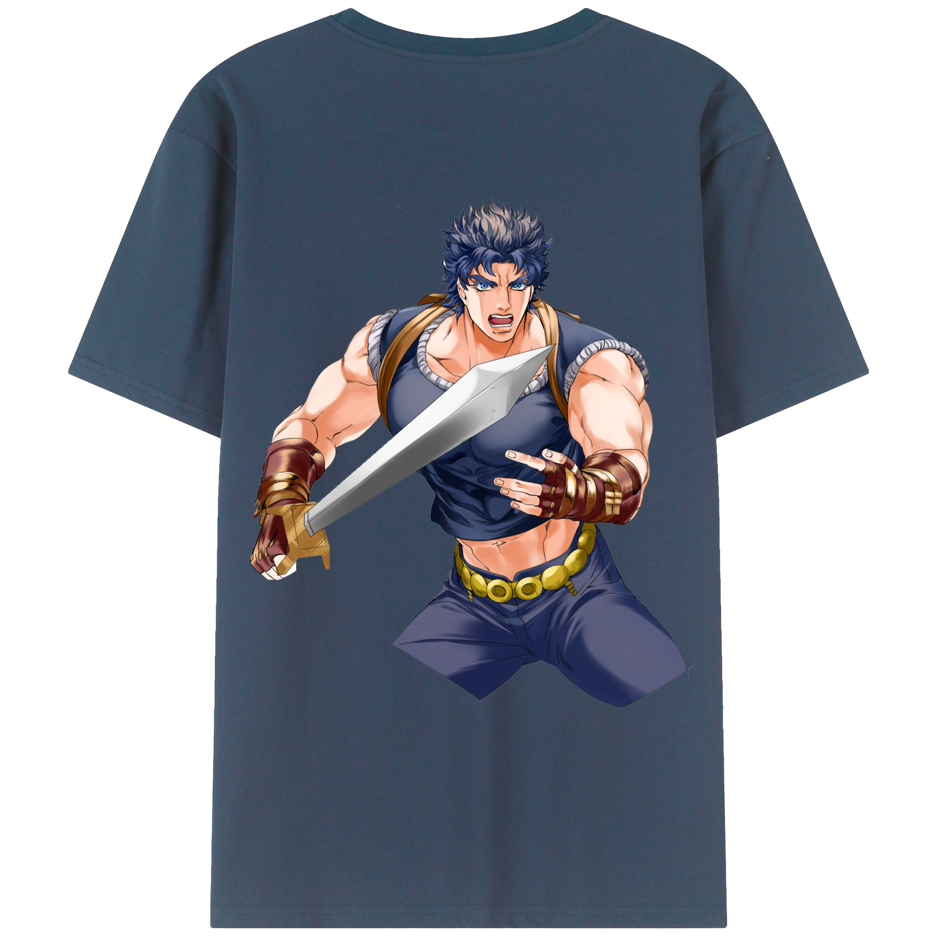 （画像用） ジョジョの奇妙な冒険 /ジョナサン?ジョースター JoJo's Bizarre Adventure Jonathan Joestar 綿100％ メンズ半袖Tシャツ（バックプリント） 通気性