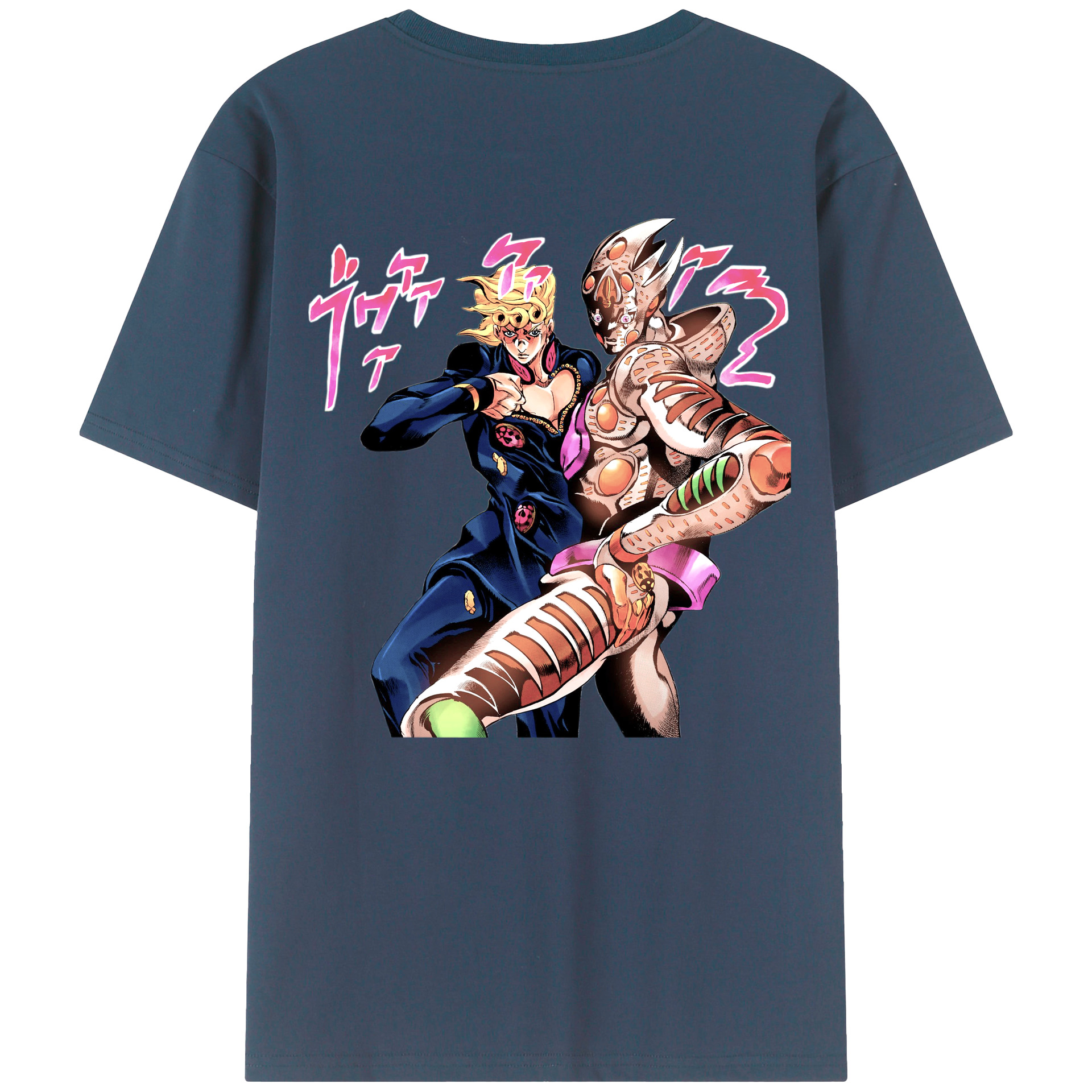 （画像用） ジョジョの奇妙な冒険 ジョルノ?ジョバァーナ JoJo's Bizarre Adventure Giorno Giovanna 綿100％ メンズ半袖Tシャツ（バックプリント） 通気性