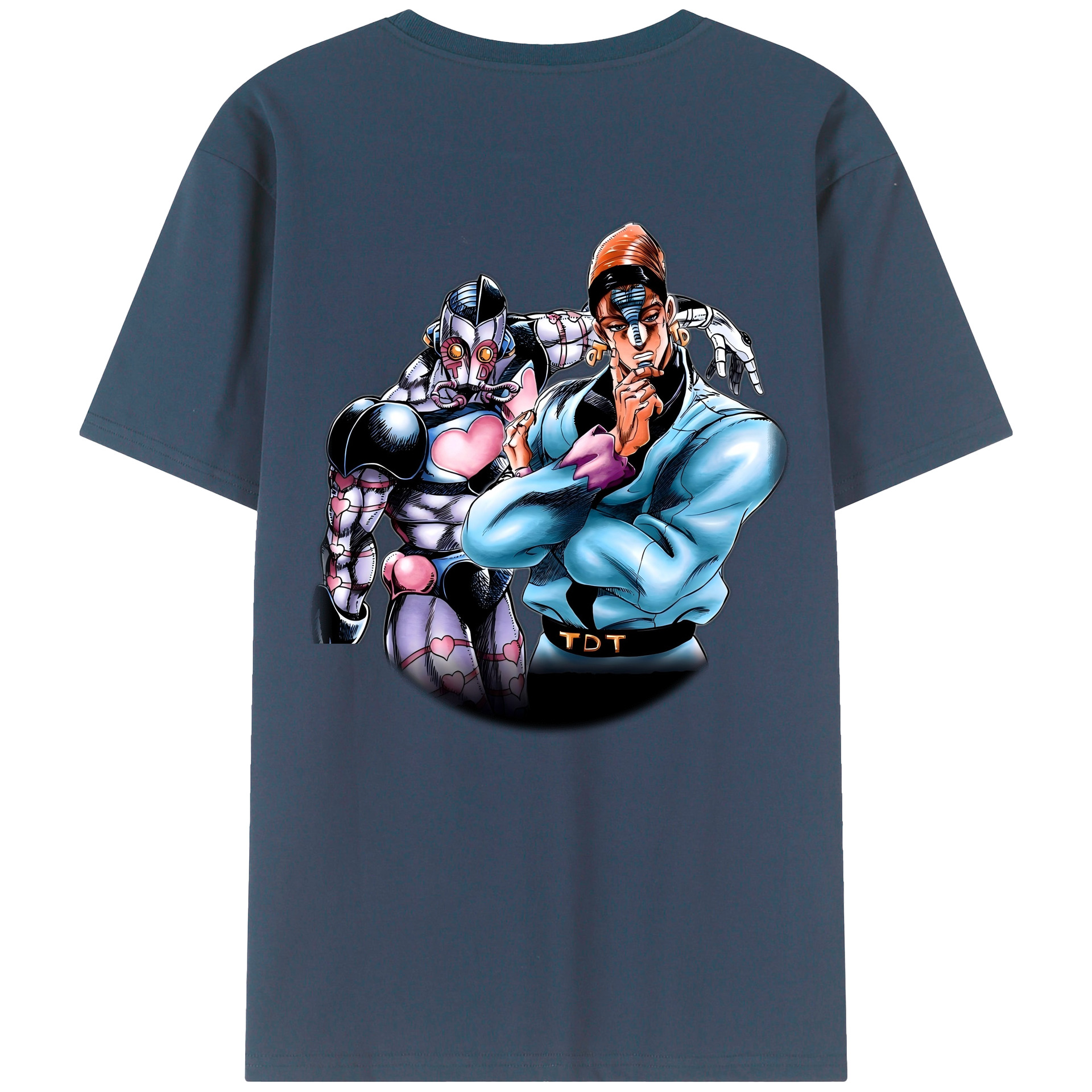 （画像用） ジョジョの奇妙な冒険 ひがしかた じょうすけ JoJo's Bizarre Adventure Higashikata Josuke 綿100％ メンズ半袖Tシャツ（バックプリント） 通気性
