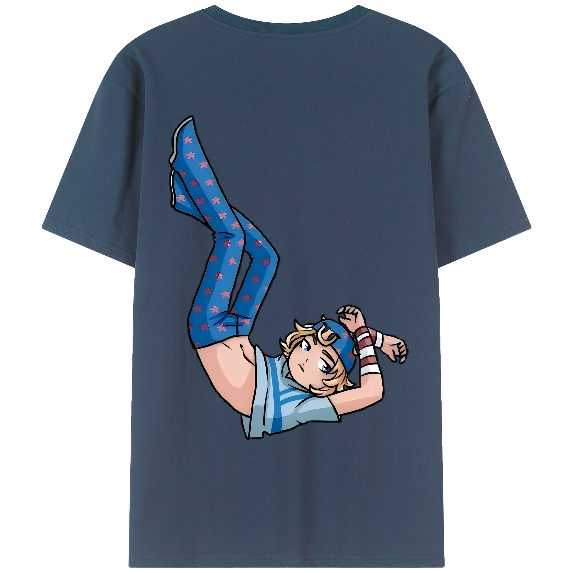 （画像用） ジョジョの奇妙な冒険 グイード?ミスタ JoJo's Bizarre Adventure Guido Mista 綿100％ メンズ半袖Tシャツ（バックプリント） 通気性
