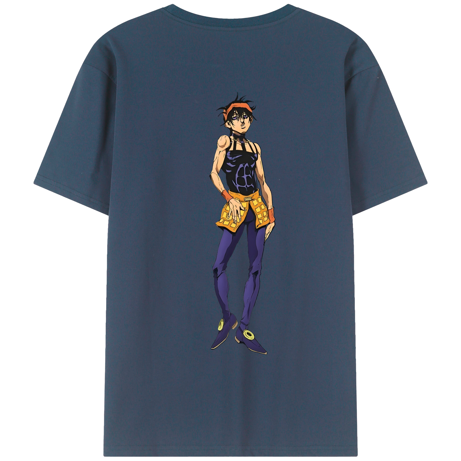 （画像用） ジョジョの奇妙な冒険 ナランチャ?ギルガ JoJo's Bizarre Adventure Narancia Ghirga 綿100％ メンズ半袖Tシャツ（バックプリント） 通気性