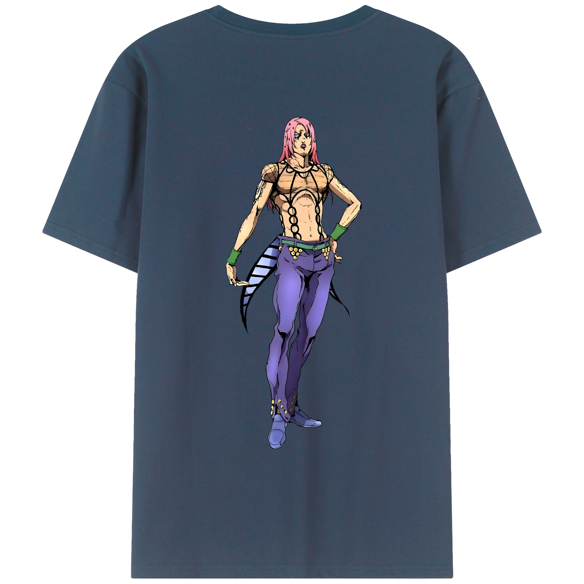 （画像用） ジョジョの奇妙な冒険 ビネガー?ドッピオ JoJo's Bizarre Adventure Vinegar Doppio 綿100％ メンズ半袖Tシャツ（バックプリント） 通気性