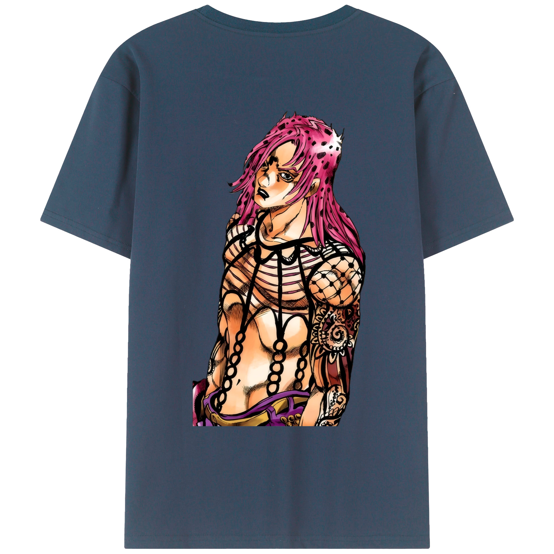 （画像用） ジョジョの奇妙な冒険 ビネガー?ドッピオ JoJo's Bizarre Adventure Vinegar Doppio 綿100％ メンズ半袖Tシャツ（バックプリント） 通気性