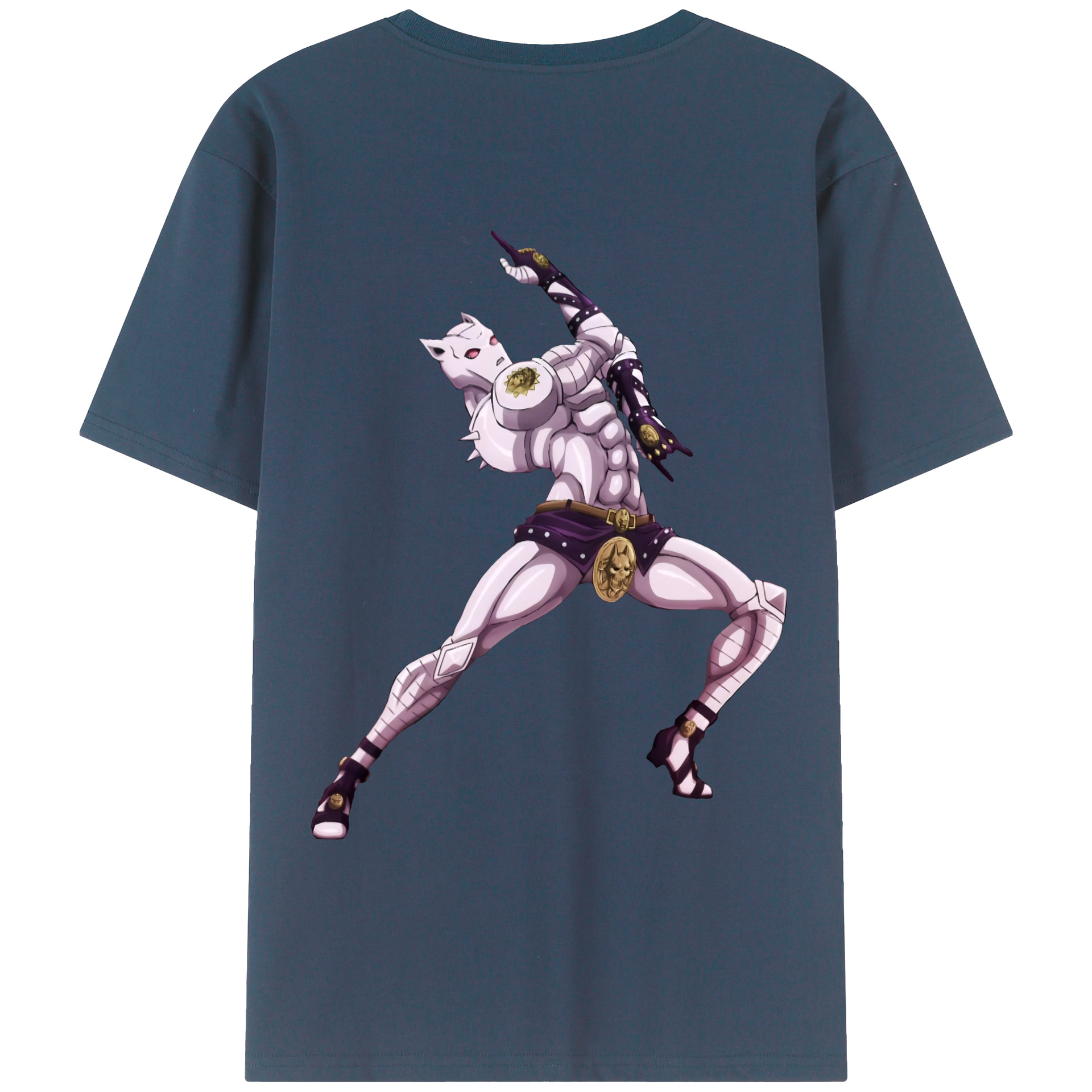 （画像用） ジョジョの奇妙な冒険 きら よしかげ JoJo's Bizarre Adventure Kira Yoshikage 綿100％ メンズ半袖Tシャツ（バックプリント） 通気性