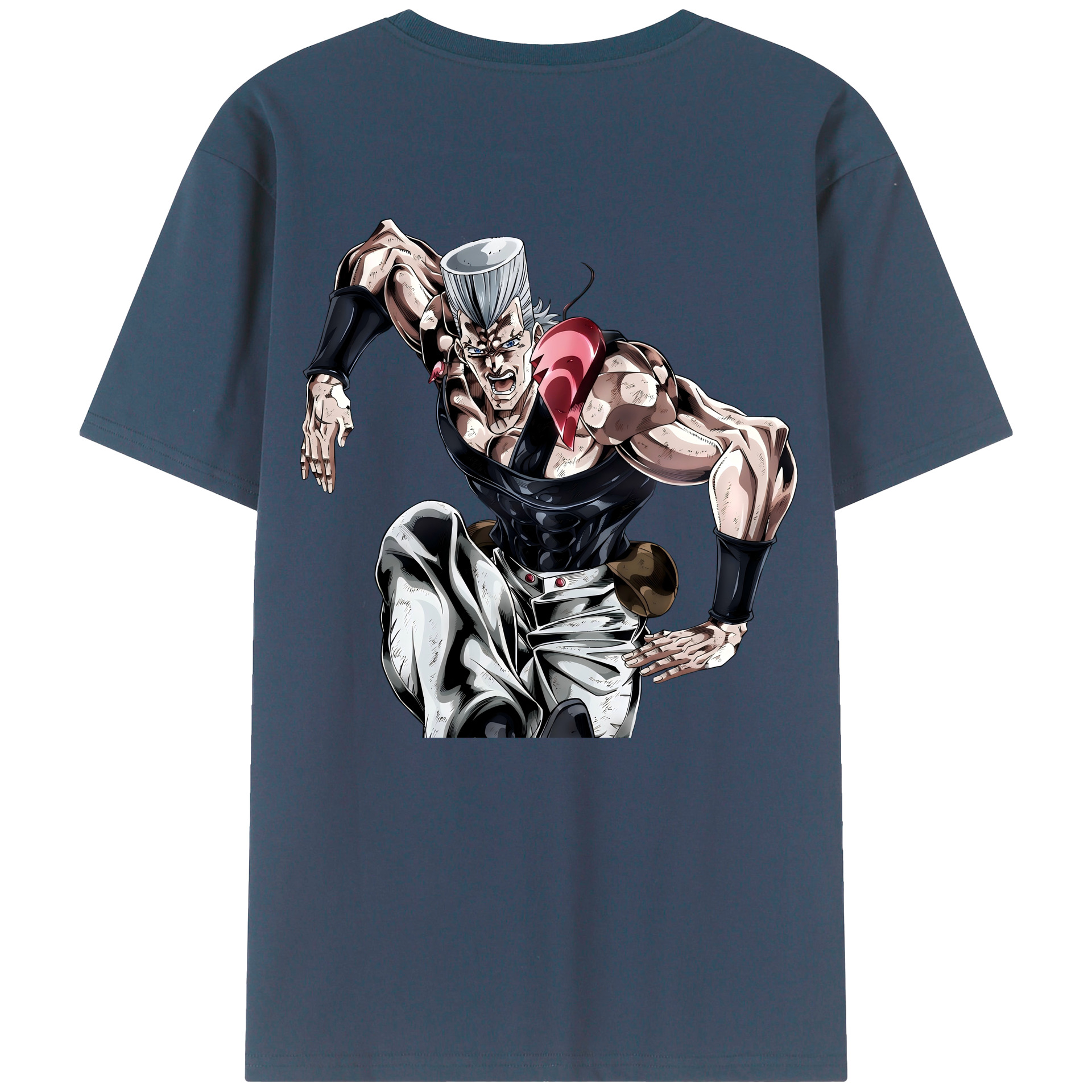（画像用） ジョジョの奇妙な冒険 ジャン＝ピエール?ポルナレフ JoJo's Bizarre Adventure Jan Pierre Polnareff 綿100％ メンズ半袖Tシャツ（バックプリント） 通気性