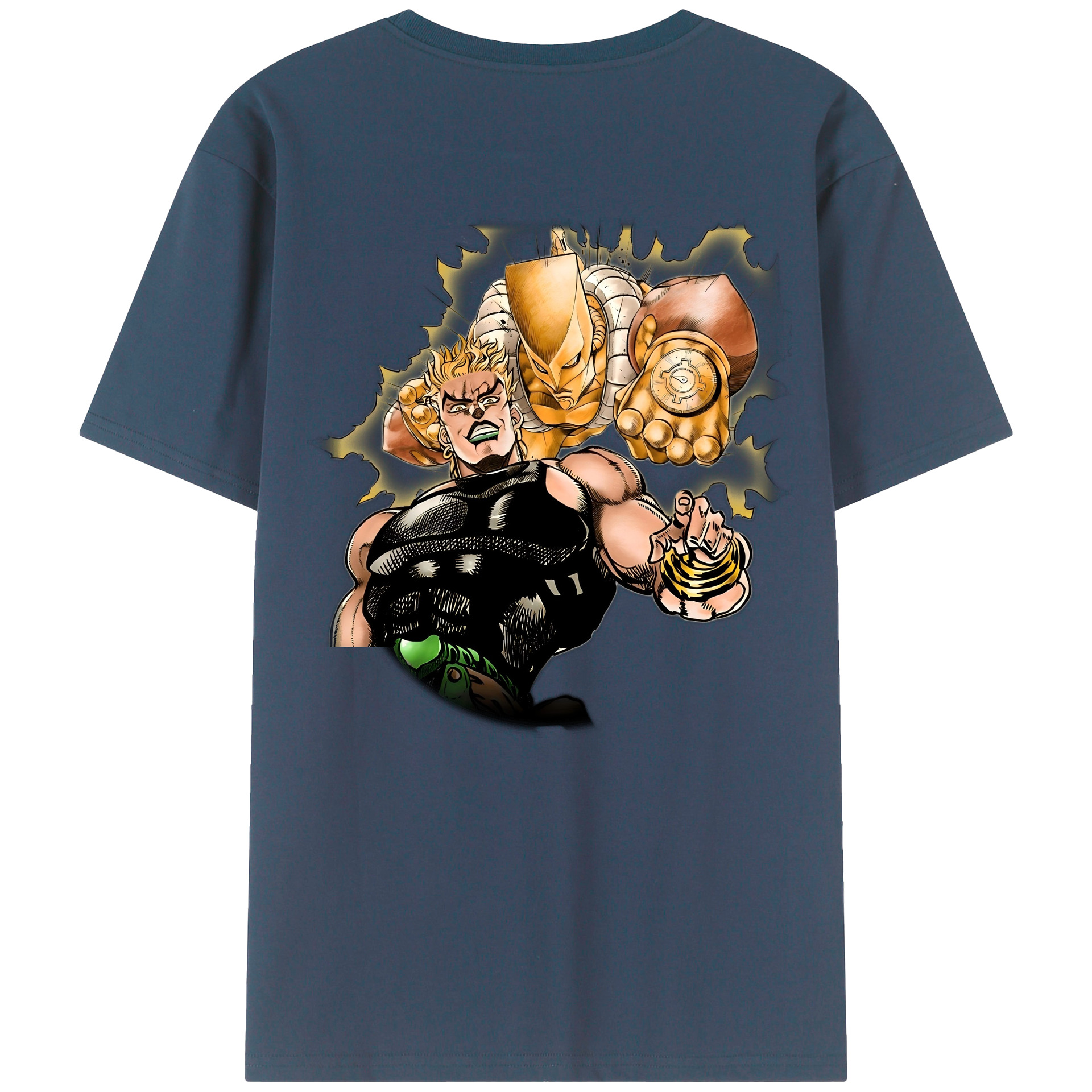 （画像用） ジョジョの奇妙な冒険 ディオ?ブランドー JoJo's Bizarre Adventure Dio Brando 綿100％ メンズ半袖Tシャツ（バックプリント） 通気性