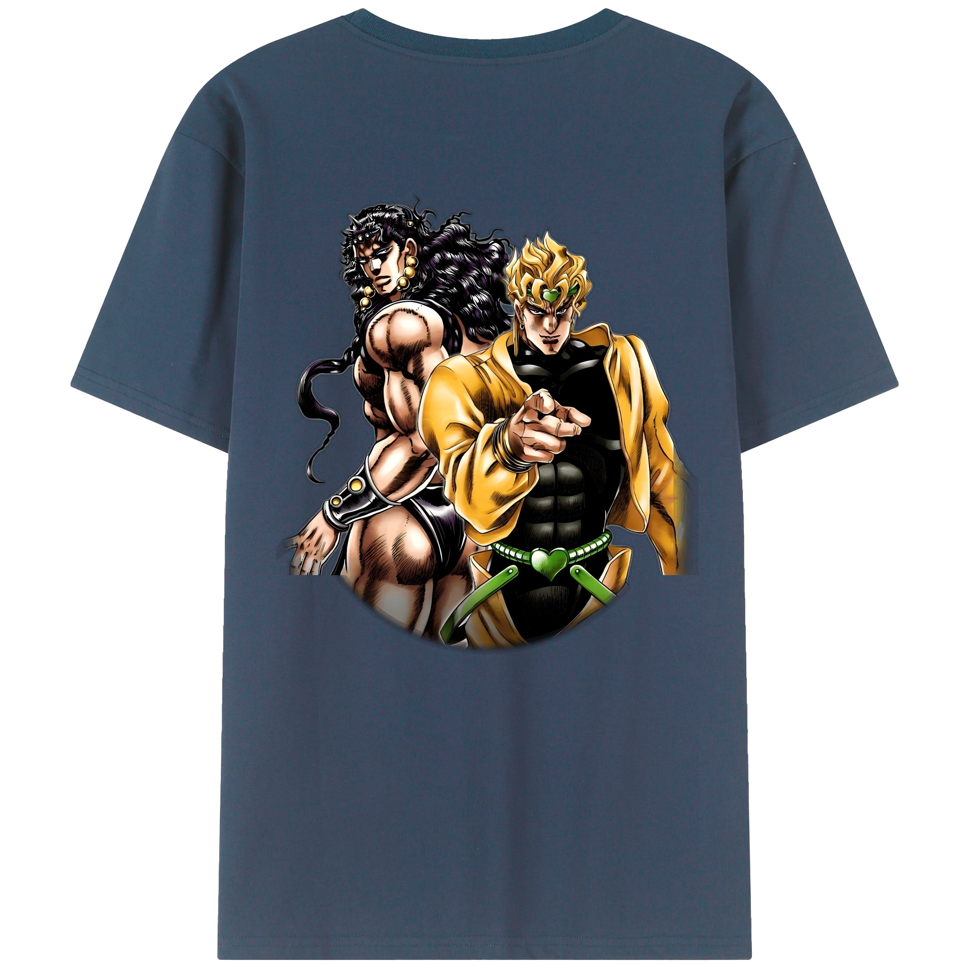 （画像用） ジョジョの奇妙な冒険 ディオ?ブランドー JoJo's Bizarre Adventure Dio Brando 綿100％ メンズ半袖Tシャツ（バックプリント） 通気性