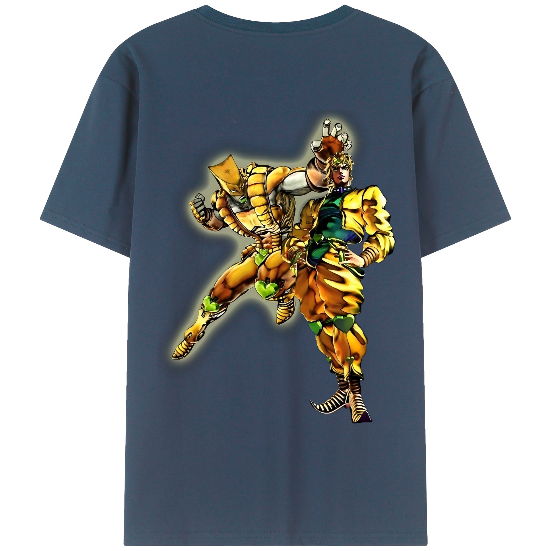 （画像用） ジョジョの奇妙な冒険 ディオ?ブランドー JoJo's Bizarre Adventure Dio Brando 綿100％ メンズ半袖Tシャツ（バックプリント） 通気性