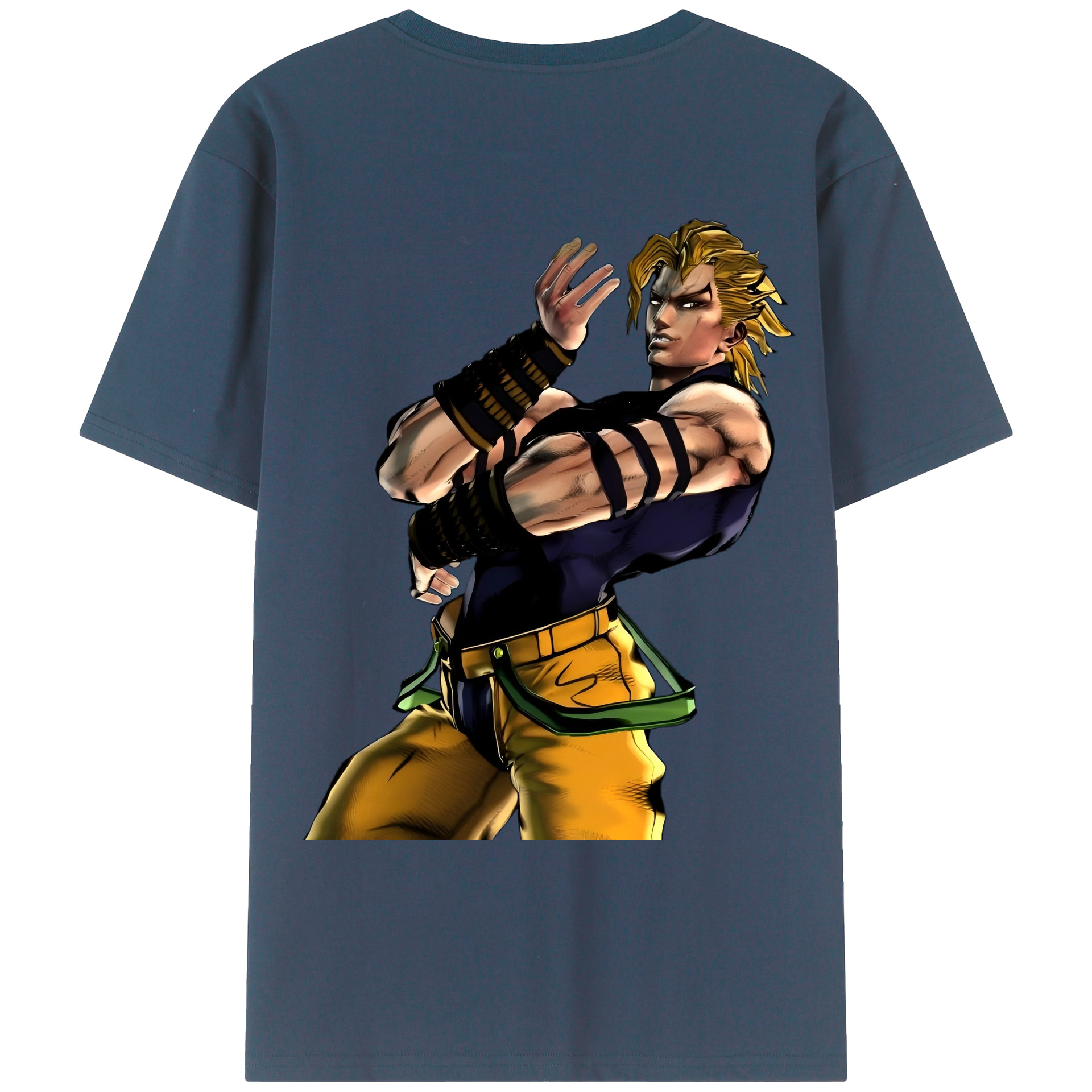 （画像用） ジョジョの奇妙な冒険 ディオ?ブランドー JoJo's Bizarre Adventure Dio Brando 綿100％ メンズ半袖Tシャツ（バックプリント） 通気性
