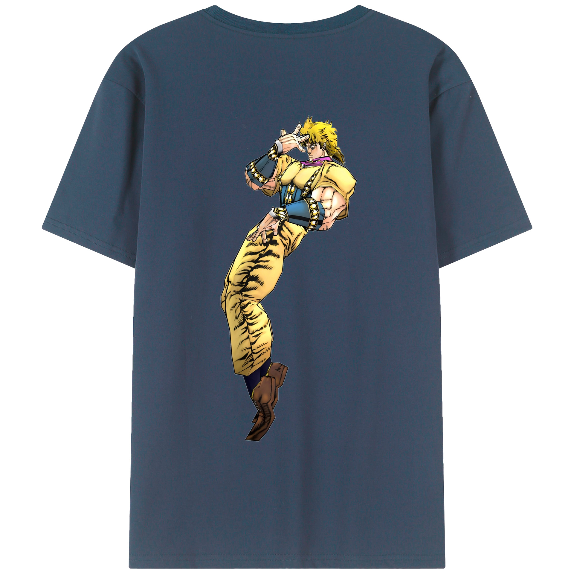 （画像用） ジョジョの奇妙な冒険 ディオ?ブランドー JoJo's Bizarre Adventure Dio Brando 綿100％ メンズ半袖Tシャツ（バックプリント） 通気性