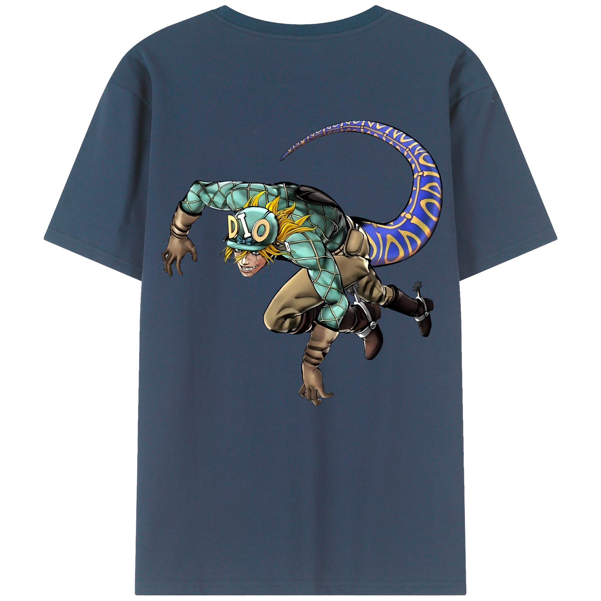 （画像用） ジョジョの奇妙な冒険 ディオ?ブランドー JoJo's Bizarre Adventure Dio Brando 綿100％ メンズ半袖Tシャツ（バックプリント） 通気性