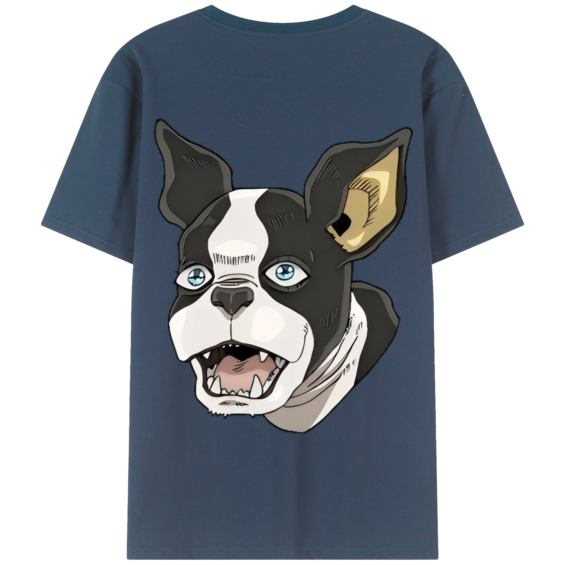 （画像用） ジョジョの奇妙な冒険 イギー JoJo's Bizarre Adventure Iggy 綿100％ メンズ半袖Tシャツ（バックプリント） 通気性