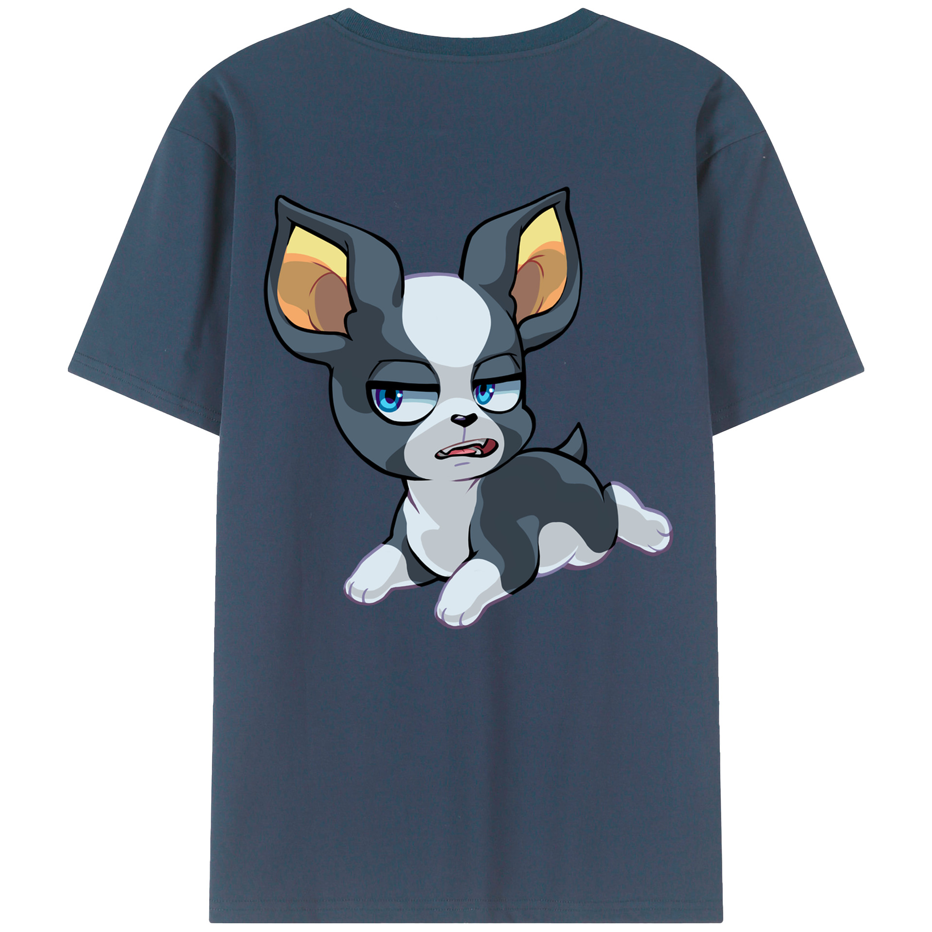 （画像用） ジョジョの奇妙な冒険 イギー JoJo's Bizarre Adventure Iggy 綿100％ メンズ半袖Tシャツ（バックプリント） 通気性