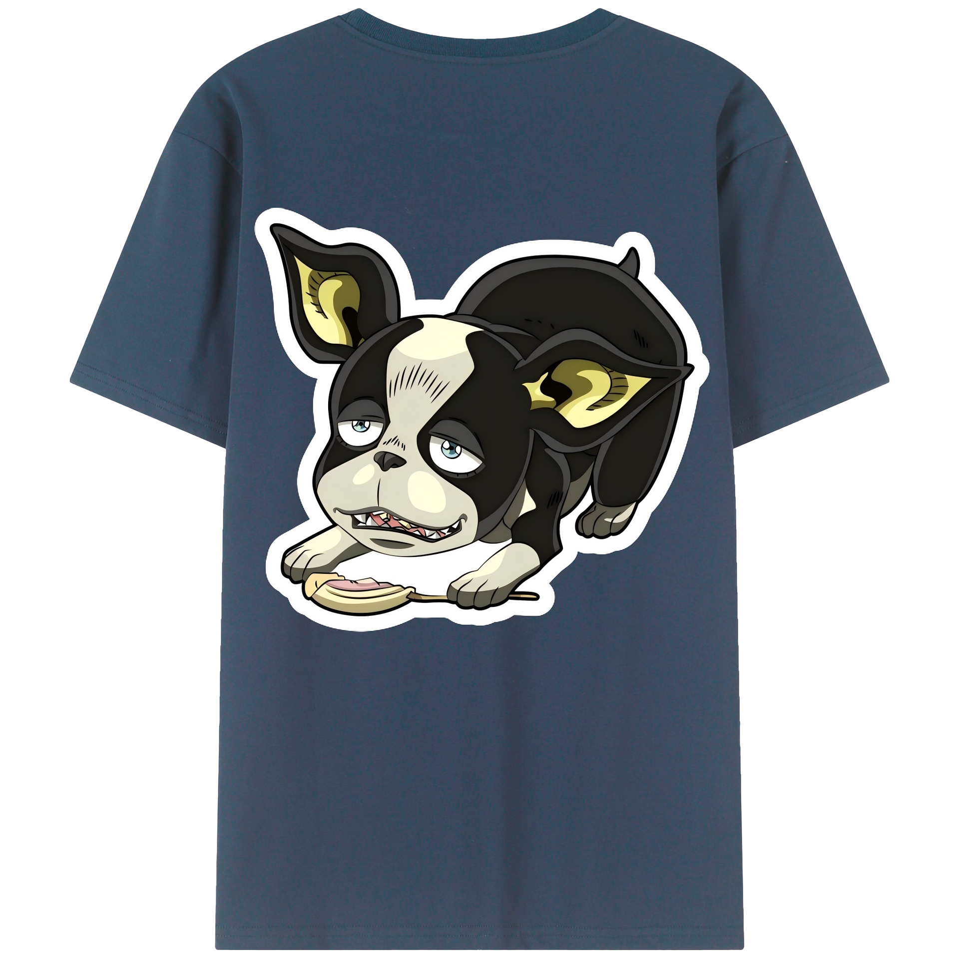 （画像用） ジョジョの奇妙な冒険 イギー JoJo's Bizarre Adventure Iggy 綿100％ メンズ半袖Tシャツ（バックプリント） 通気性