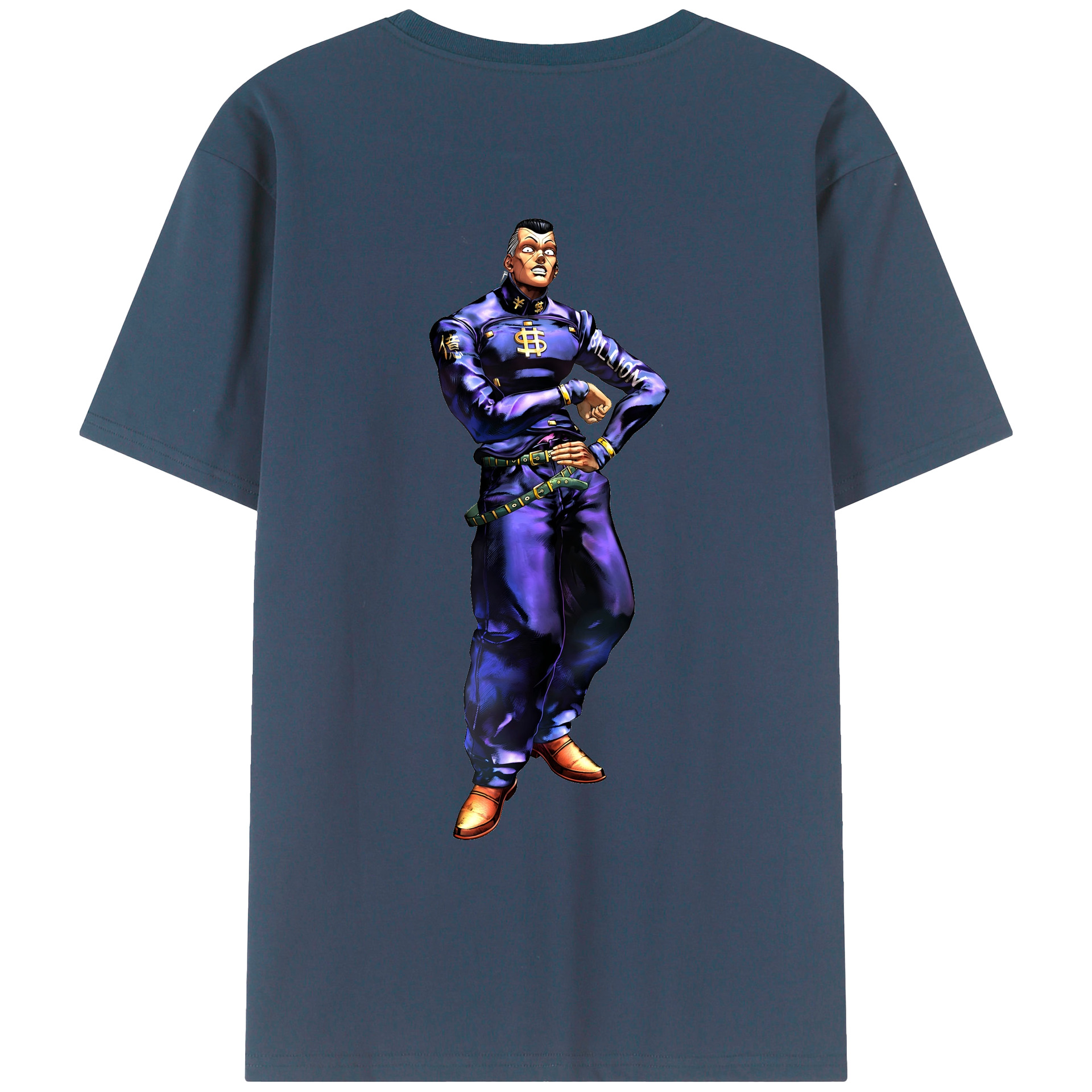 （画像用） ジョジョの奇妙な冒険 虹村億泰 にじむら おくやす JoJo's Bizarre Adventure Nijimura Okuyasu 綿100％ メンズ半袖Tシャツ（バックプリント） 通気性
