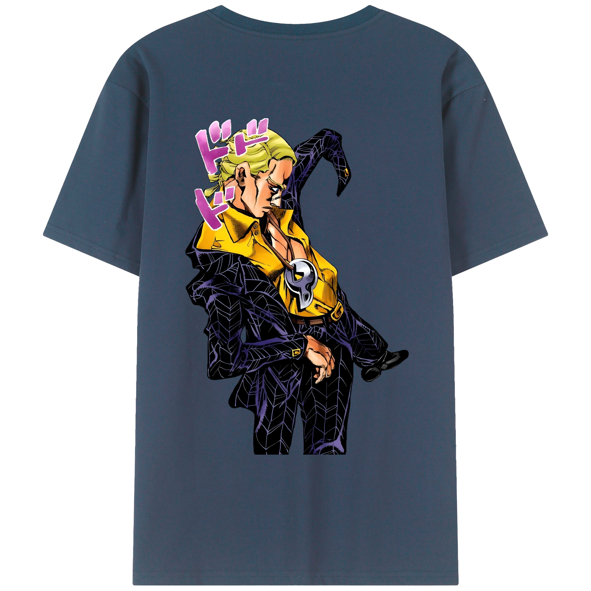 （画像用） ジョジョの奇妙な冒険 プロシュート JoJo's Bizarre Adventure Prosciutto 綿100％ メンズ半袖Tシャツ（バックプリント） 通気性