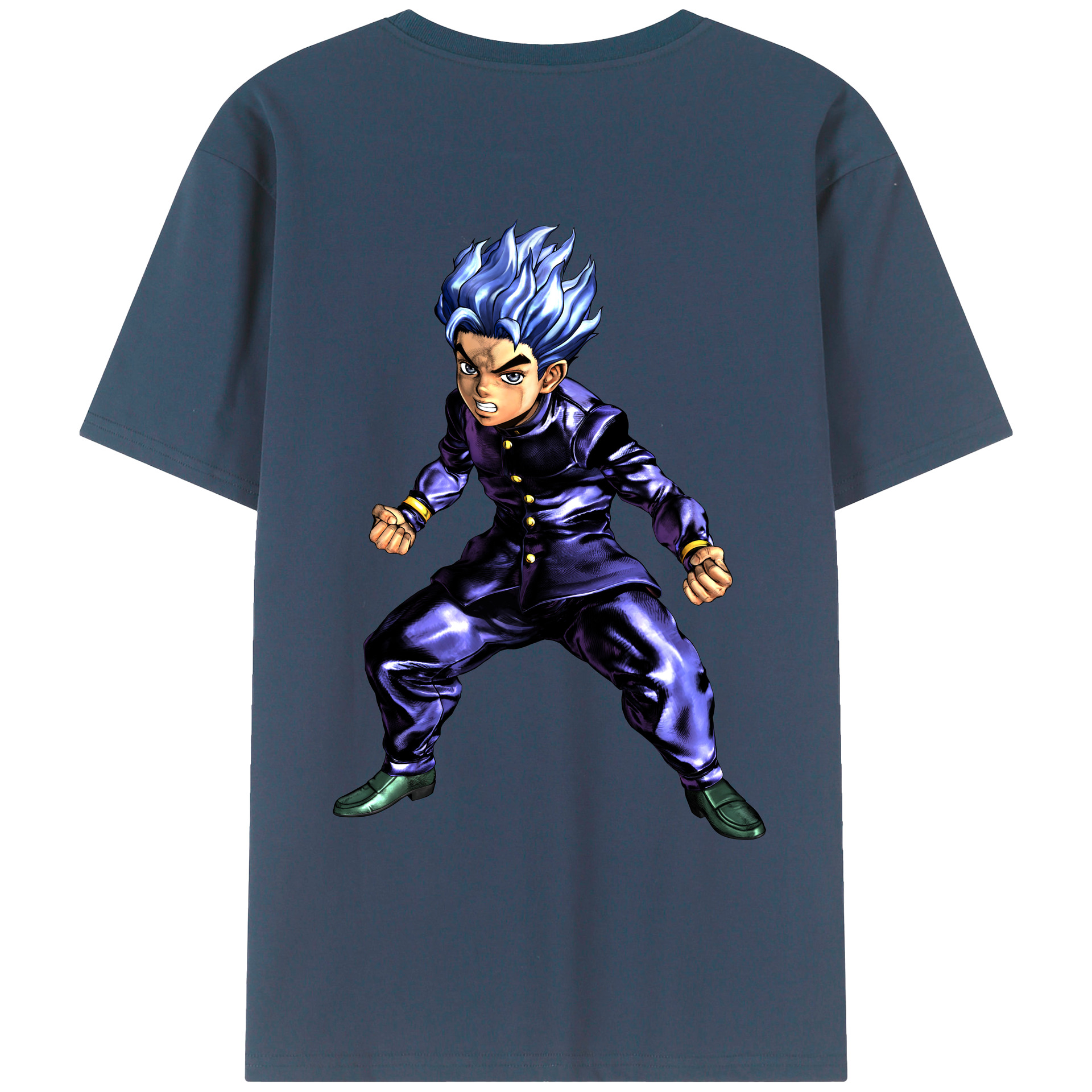 （画像用） ジョジョの奇妙な冒険 広瀨康一 JoJo's Bizarre Adventure Hirose Koichi 綿100％ メンズ半袖Tシャツ（バックプリント） 通気性