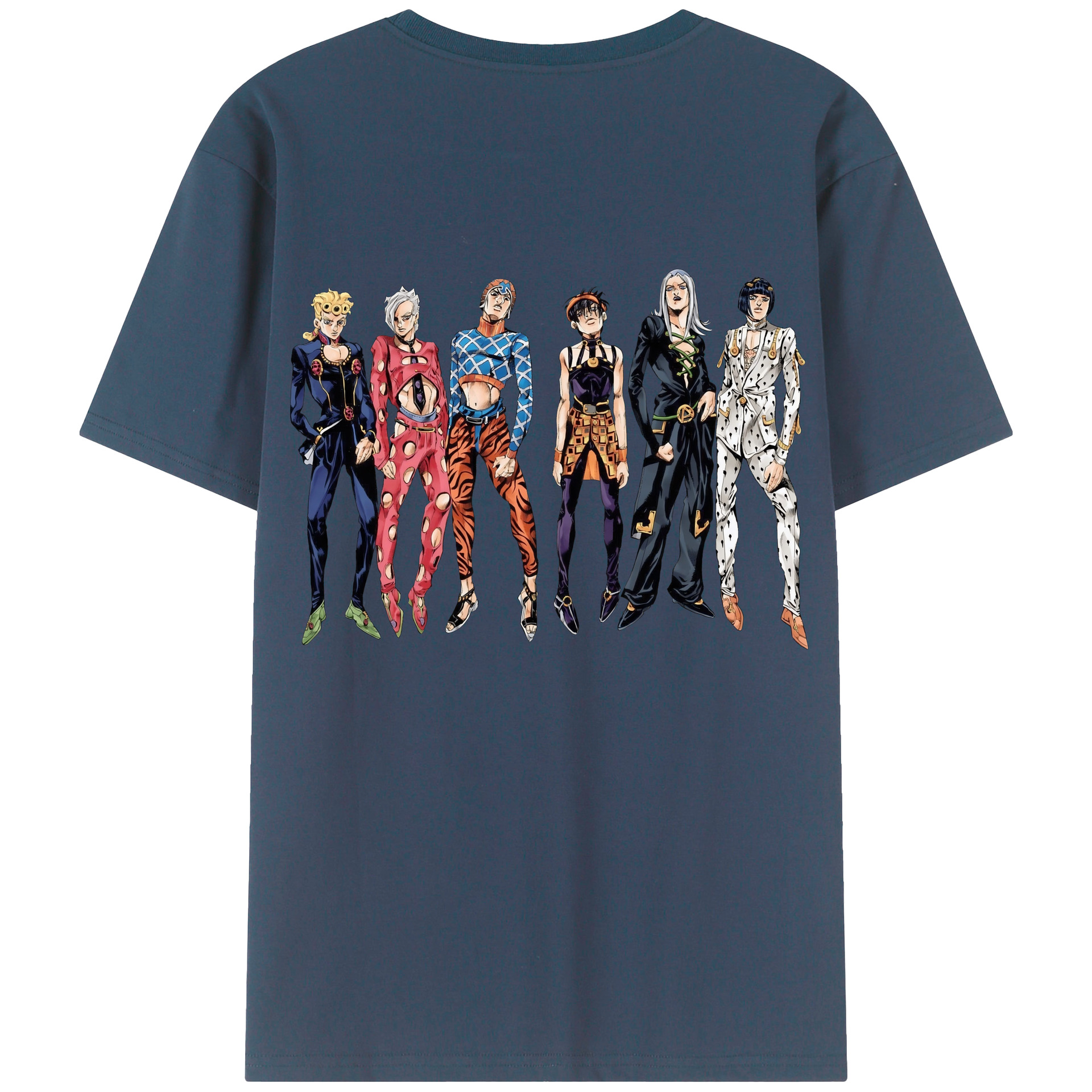 （画像用） ジョジョの奇妙な冒険 JoJo's Bizarre Adventure 綿100％ メンズ半袖Tシャツ（バックプリント） 通気性