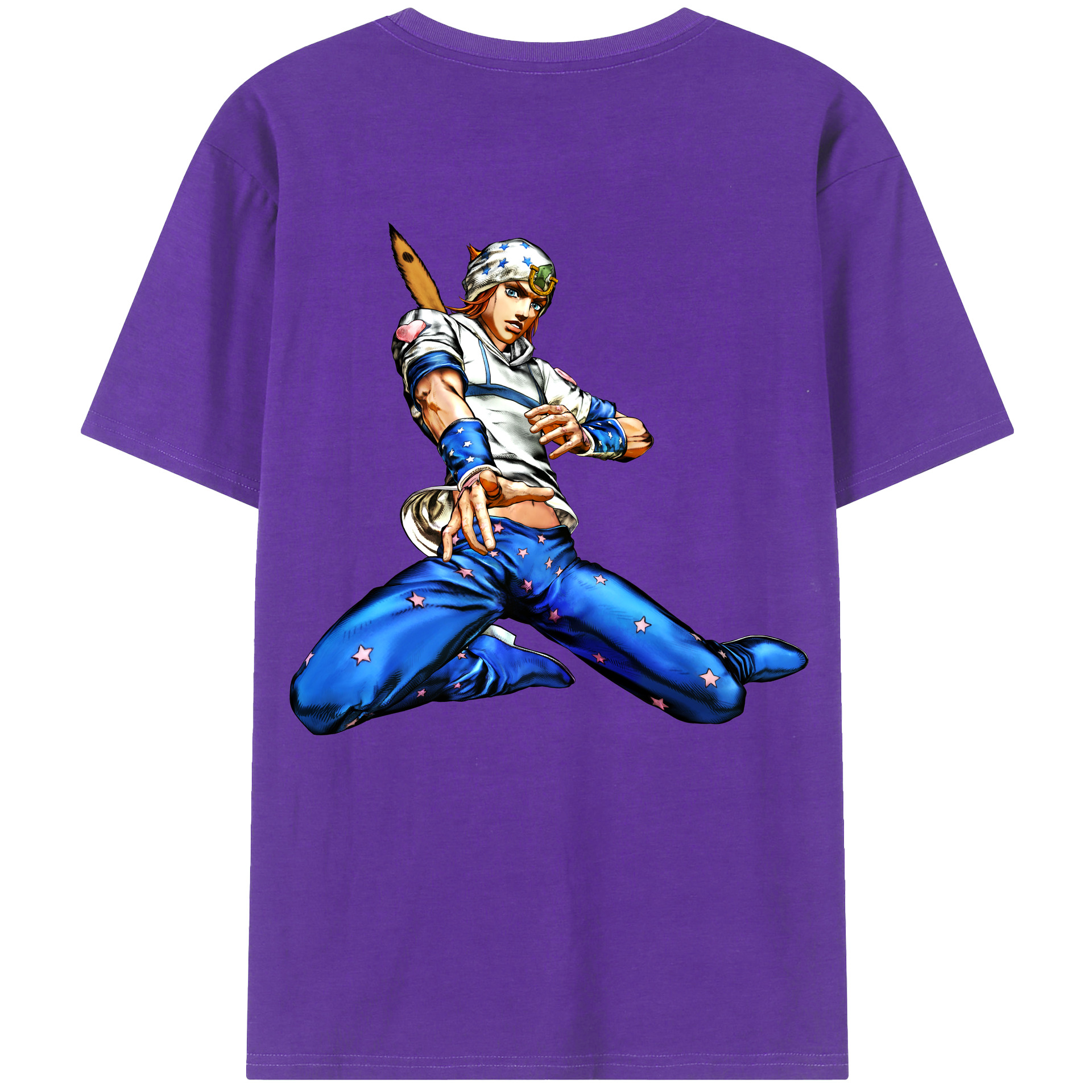 （画像用） ジョジョの奇妙な冒険 ジョナサン?ジョースター JoJo's Bizarre Adventure Jonathan Joestar 綿100％ メンズ半袖Tシャツ（バックプリント） 通気性
