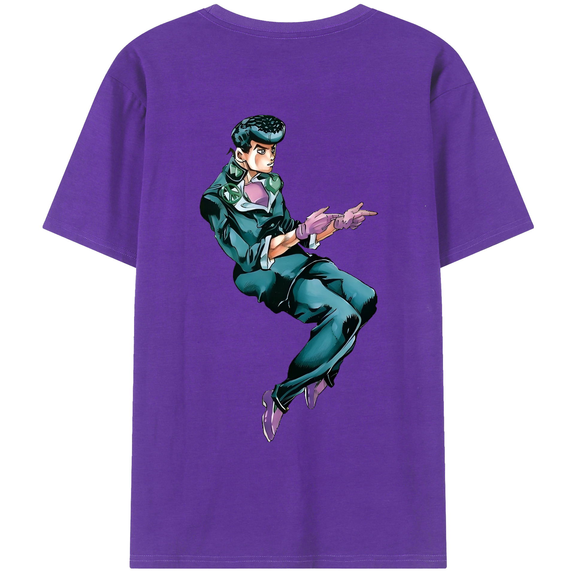 （画像用） ジョジョの奇妙な冒険 ひがしかた じょうすけ JoJo's Bizarre Adventure Higashikata Josuke 綿100％ メンズ半袖Tシャツ（バックプリント） 通気性