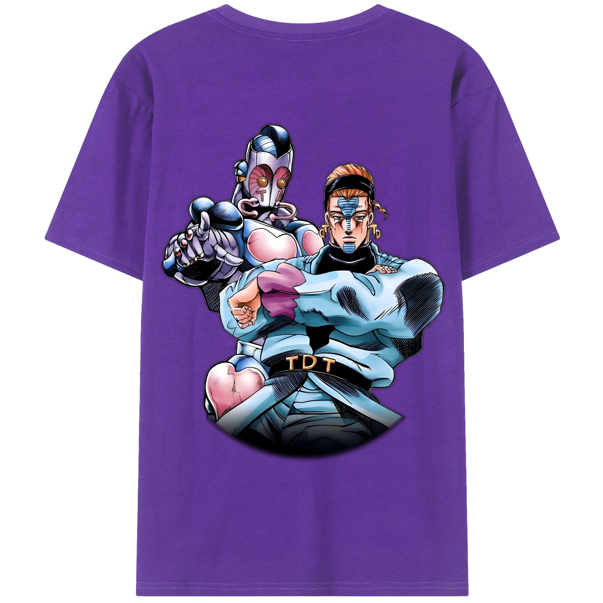 （画像用） ジョジョの奇妙な冒険 ひがしかた じょうすけ JoJo's Bizarre Adventure Higashikata Josuke 綿100％ メンズ半袖Tシャツ（バックプリント） 通気性