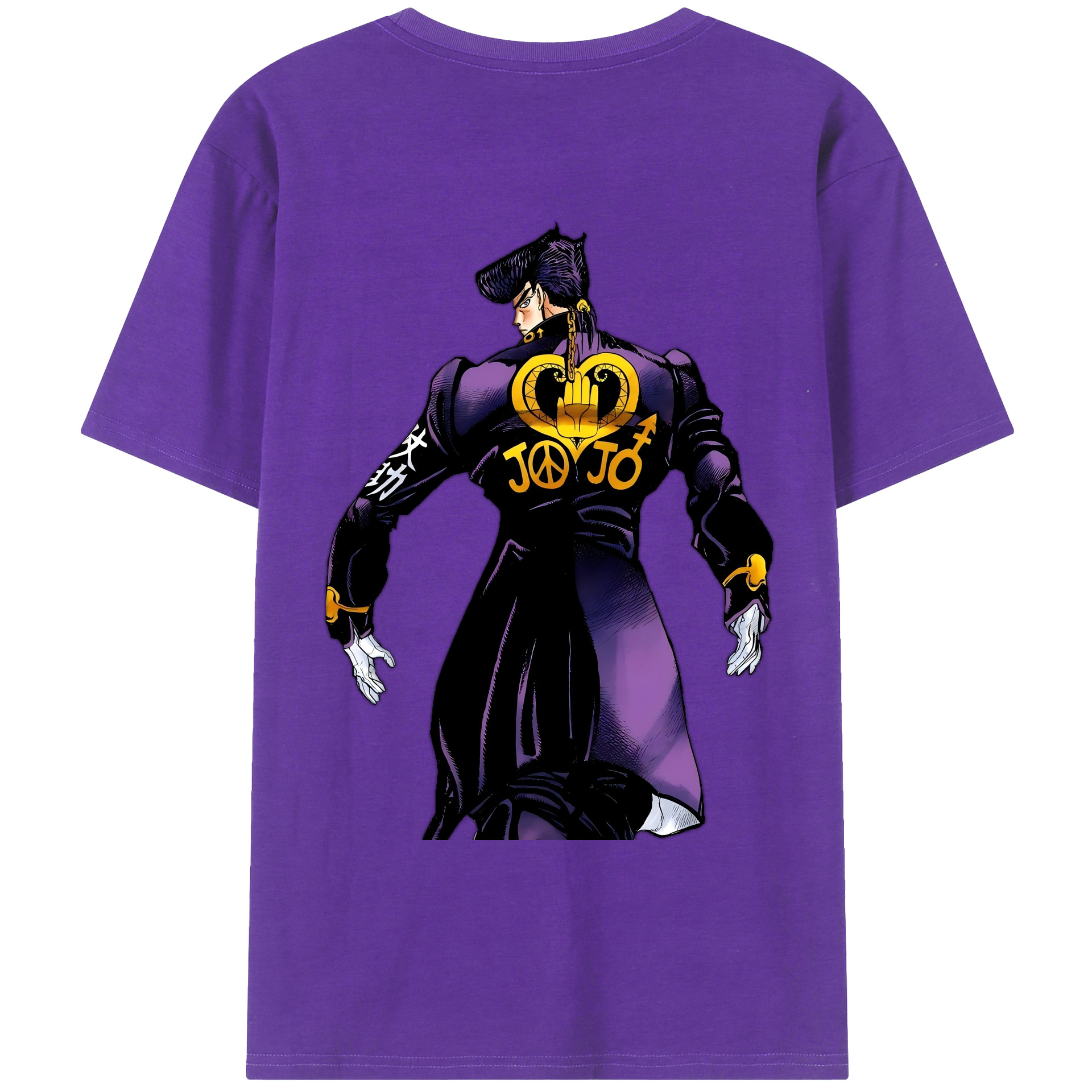 （画像用） ジョジョの奇妙な冒険 ひがしかた じょうすけ JoJo's Bizarre Adventure Higashikata Josuke 綿100％ メンズ半袖Tシャツ（バックプリント） 通気性
