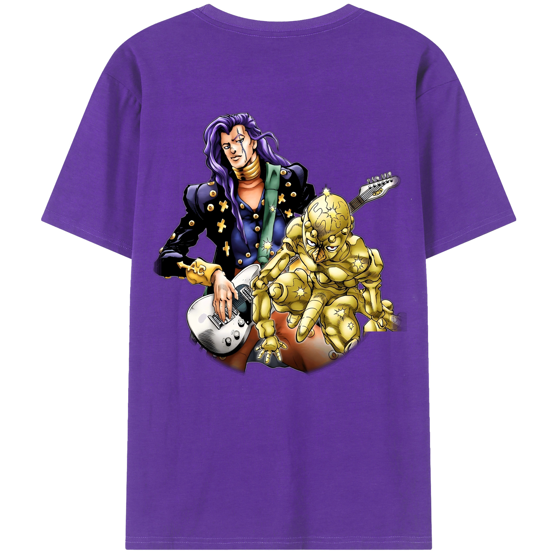 （画像用） ジョジョの奇妙な冒険 おといし あきら JoJo's Bizarre Adventure Akira Otoishi 綿100％ メンズ半袖Tシャツ（バックプリント） 通気性