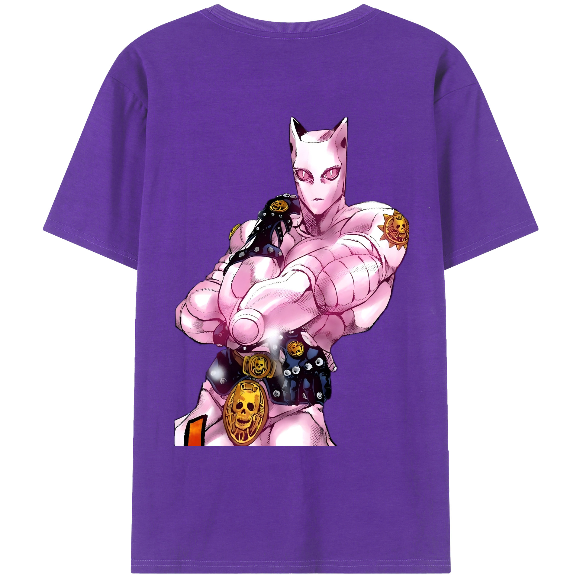 （画像用） ジョジョの奇妙な冒険 きら よしかげ JoJo's Bizarre Adventure Kira Yoshikage 綿100％ メンズ半袖Tシャツ（バックプリント） 通気性