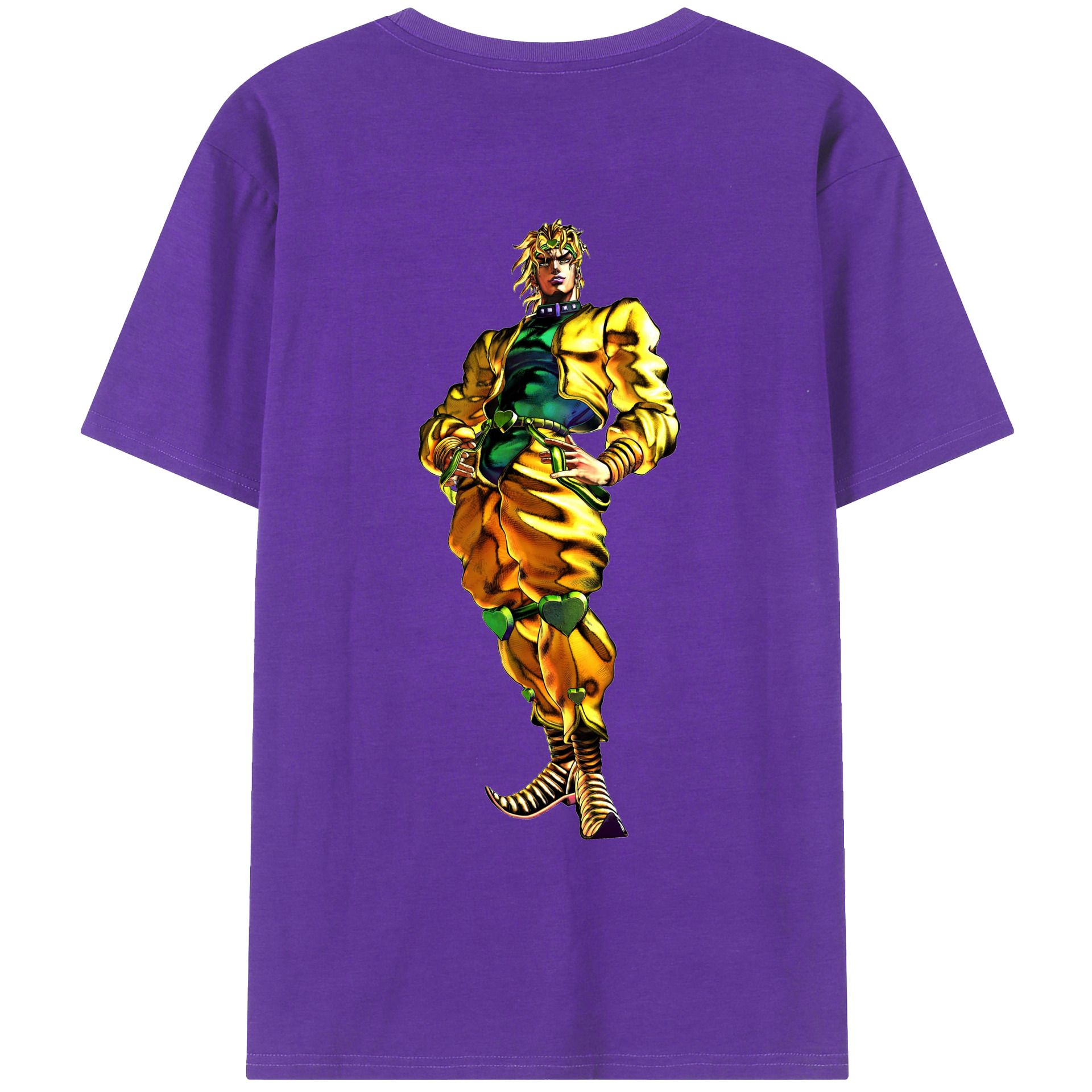 （画像用） ジョジョの奇妙な冒険 ディオ?ブランドー JoJo's Bizarre Adventure Dio Brando 綿100％ メンズ半袖Tシャツ（バックプリント） 通気性