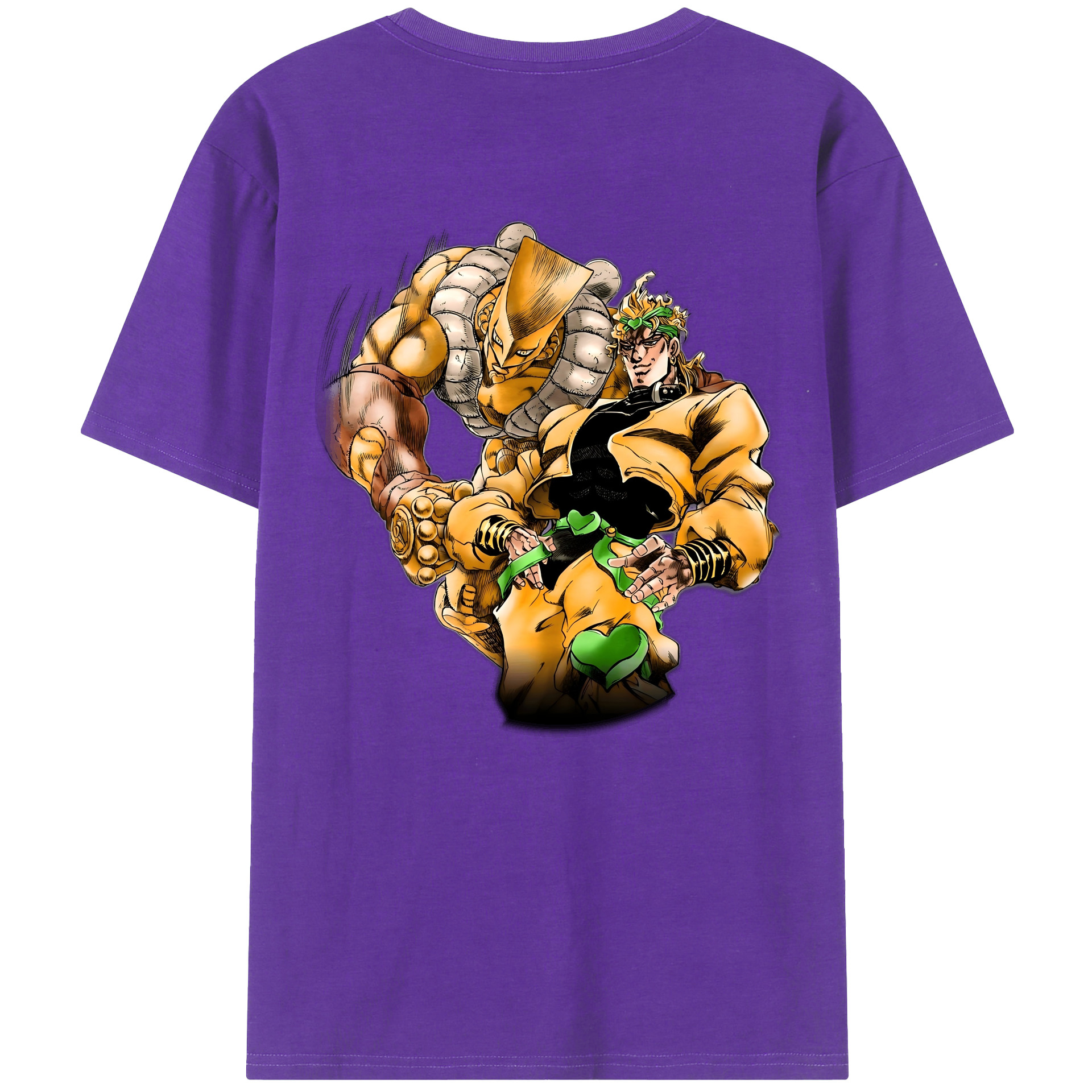 （画像用） ジョジョの奇妙な冒険 ディオ?ブランドー JoJo's Bizarre Adventure Dio Brando 綿100％ メンズ半袖Tシャツ（バックプリント） 通気性