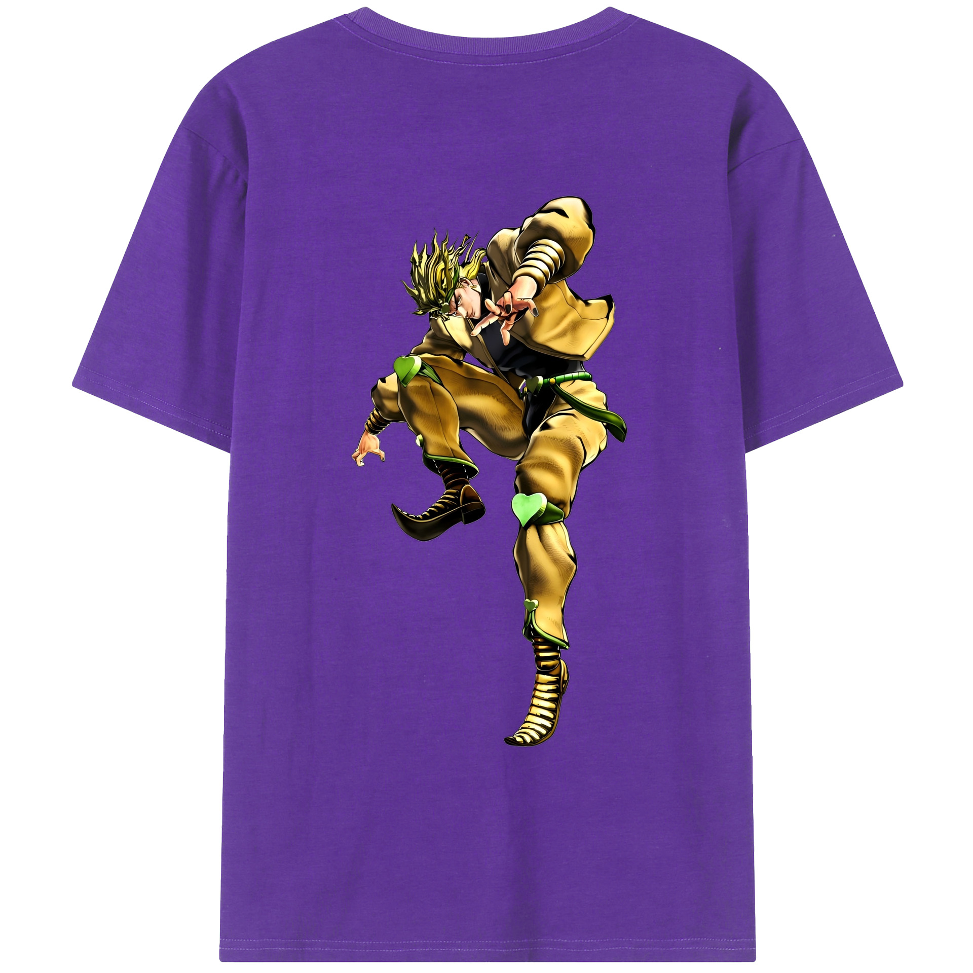（画像用） ジョジョの奇妙な冒険 ディオ?ブランドー JoJo's Bizarre Adventure Dio Brando 綿100％ メンズ半袖Tシャツ（バックプリント） 通気性