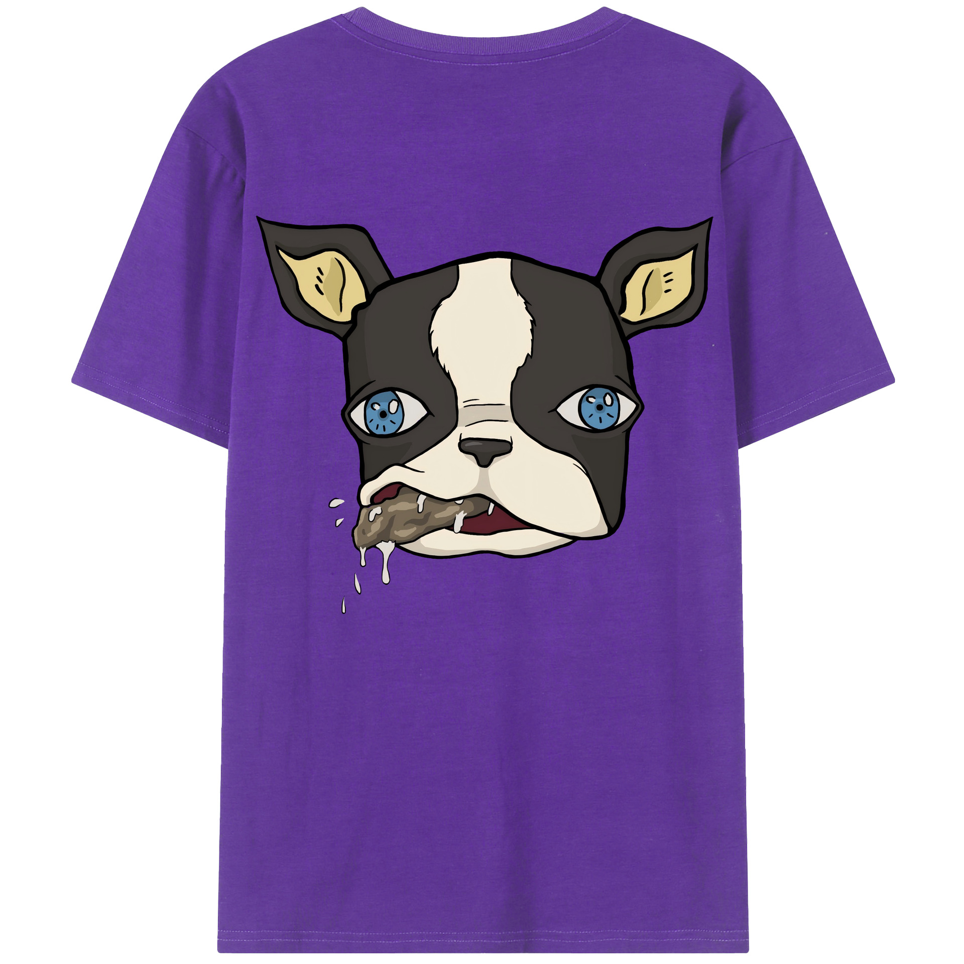 （画像用） ジョジョの奇妙な冒険 イギー JoJo's Bizarre Adventure Iggy 綿100％ メンズ半袖Tシャツ（バックプリント） 通気性