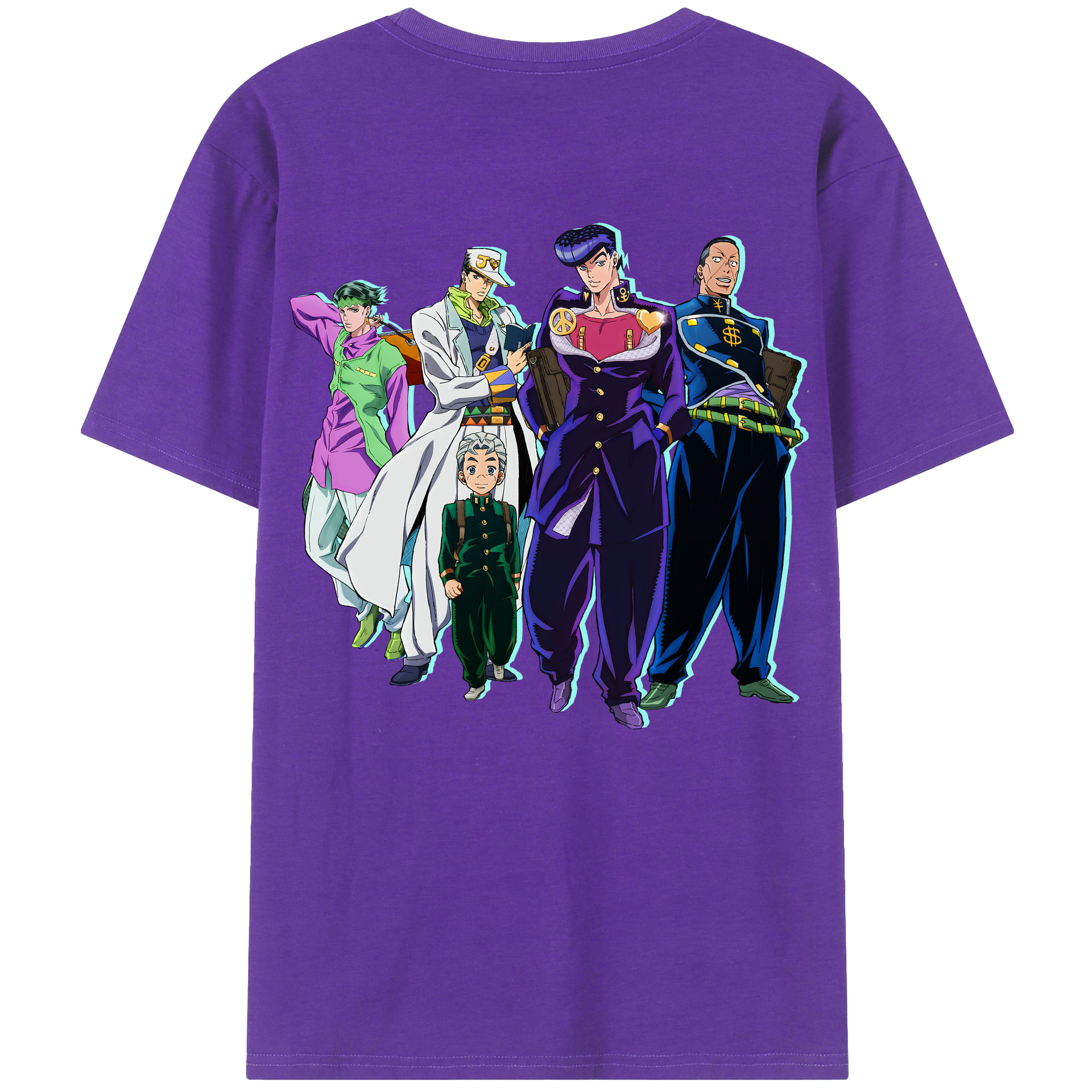 （画像用） ジョジョの奇妙な冒険 JoJo's Bizarre Adventure 綿100％ メンズ半袖Tシャツ（バックプリント） 通気性
